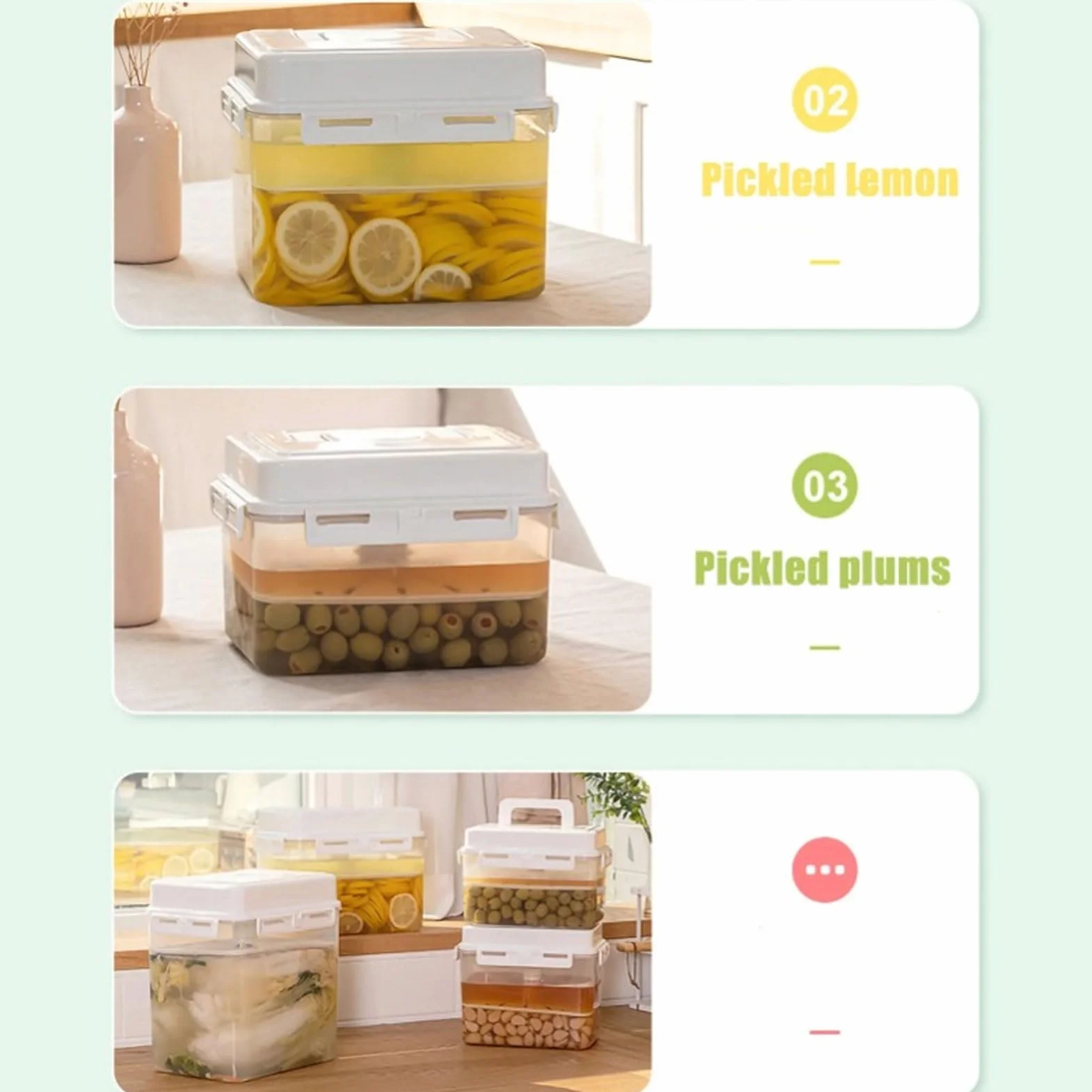 Pojemnik na Kimchi 5-litrowy do Fermentacji i Przechowywania ze szczelną pokrywką