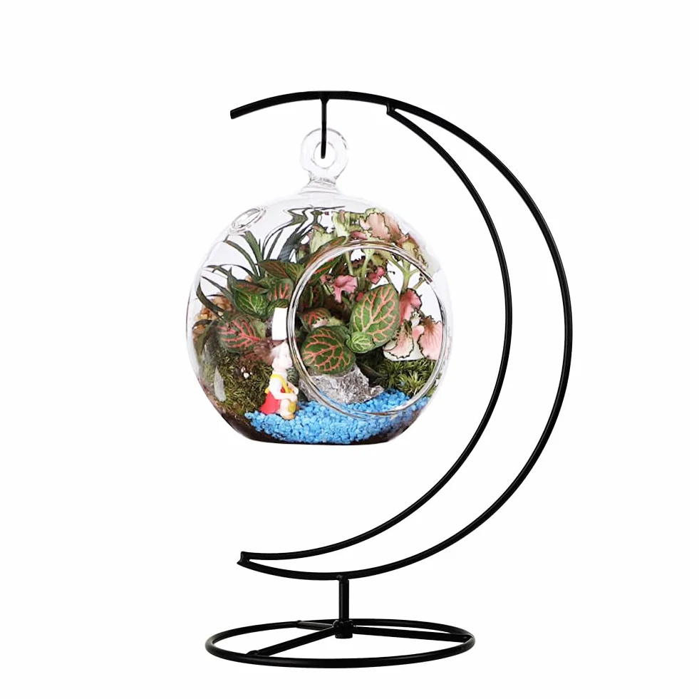 Ornament stojak ekspozycyjny żelazny wiszący stojak uchwyt haki do zawieszenia szklany globus powietrze roślina terrarium kula ozdoba świąteczna dekoracja do domu ślubna