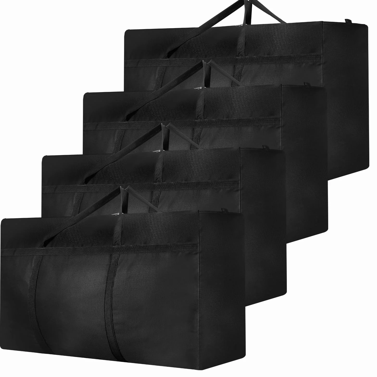 Dntorx 4 sztuki bardzo dużych toreb do przechowywania, 180 l, Oxford Heavy-Duty, z uchwytem na zamek błyskawiczny, wodoszczelna torba do przenoszenia, na kołdrę, ubrania, pościel