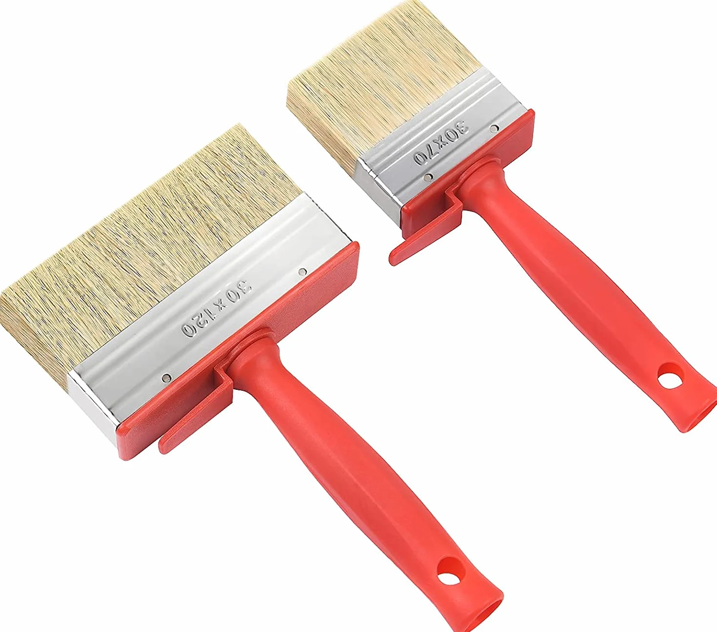 Ainiv Zestaw pędzli do malowania ścian i sufitów, 2 szt. pędzli do szopy (30 mm x 70 mm + 30 mm x 120 mm), pędzle do malowania farbami na bazie wody i oleju, do dekoracji drewna i betonu