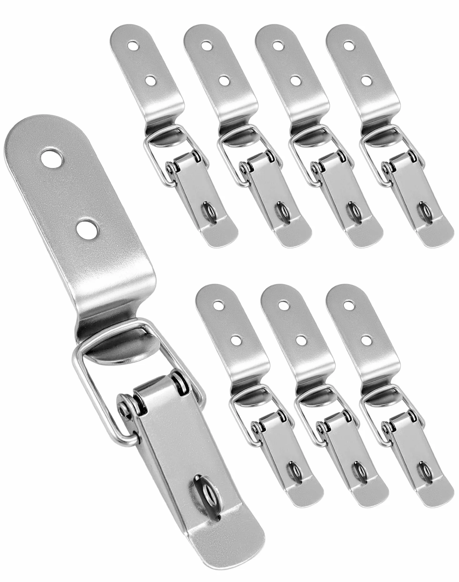 QWORK® 8 sztuk wytrzymałych zapięć zaciskowych 72 x 24 mm, mocowanie narożne, zamknięcie zatrzaskowe, bezpieczne zamknięcie do zamykania skrzynek i przyczepki