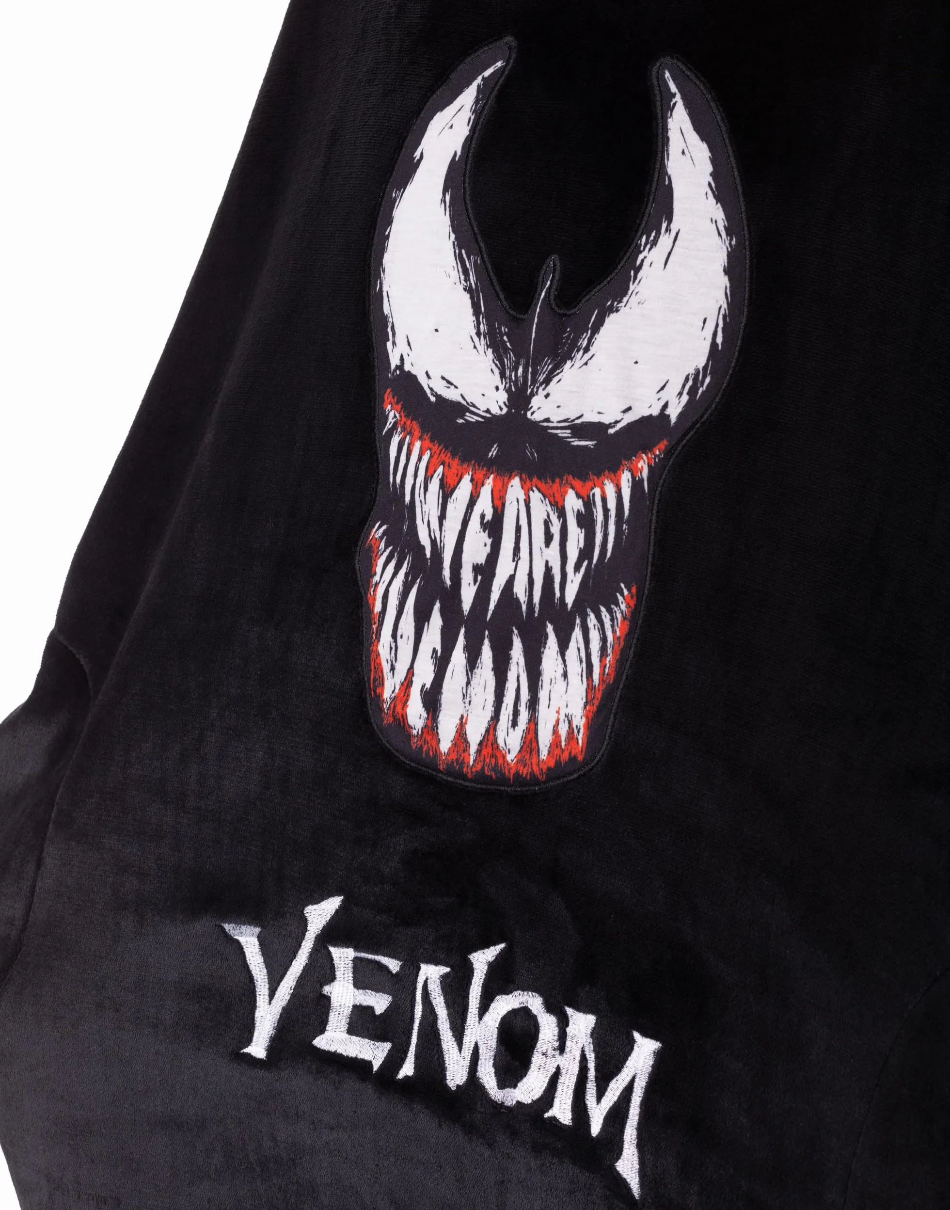 Marvel Venom Męska bluza z kapturem polarowa czarna z podszewką Sherpa