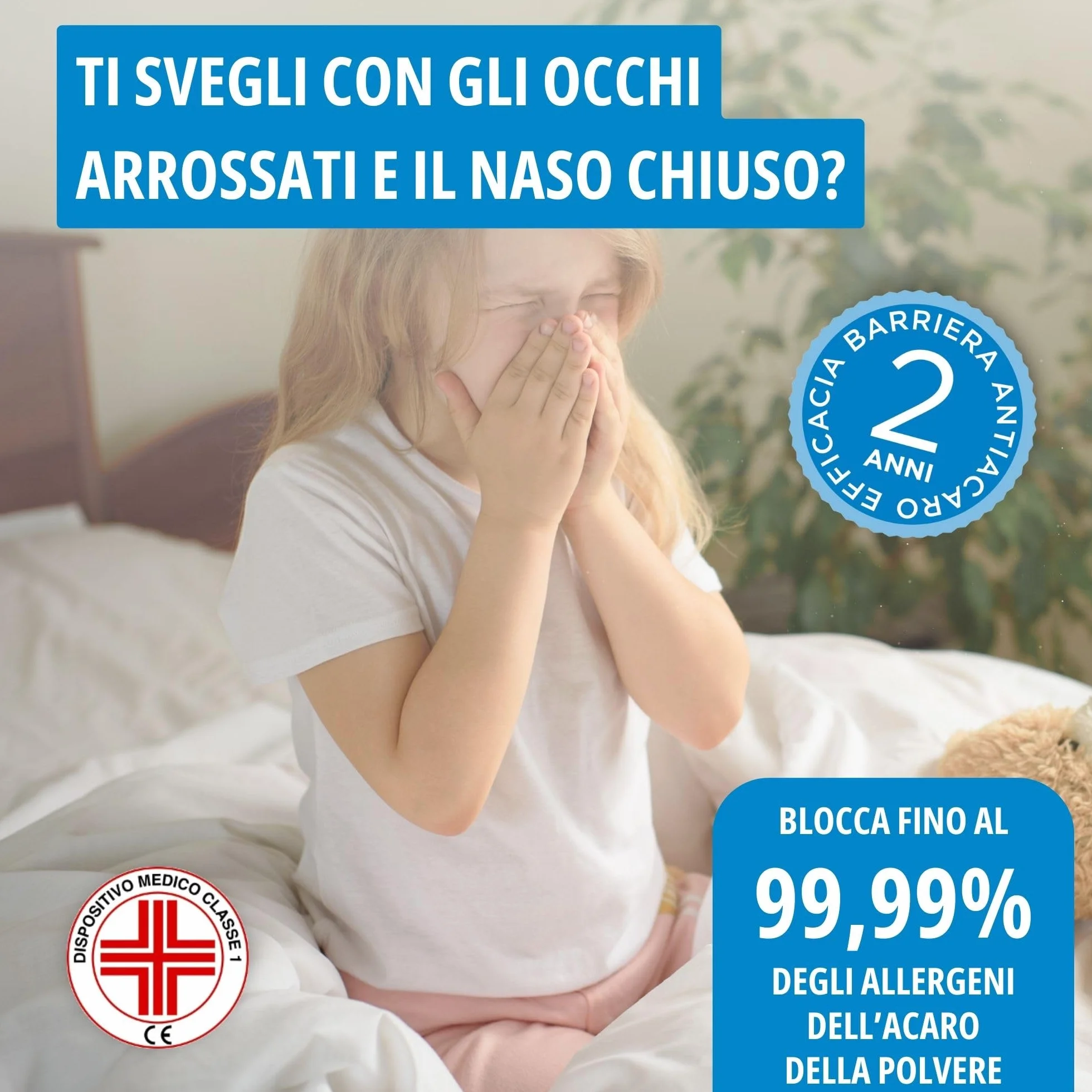 Allergosystem 0154060N poszewka na poduszkę przeciwko roztoczom, chmurom, 40 x 60 cm