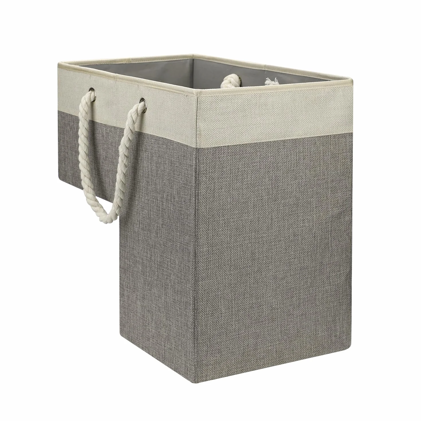 Kosz na Schody, 41x26x41cm Wielofunkcyjny Kosz na Schody Uchwyt z Organizerem Pojemnik do Przechowywania z Uchwytami Linowymi Skladany Kosz na Schody do Domowego Biura