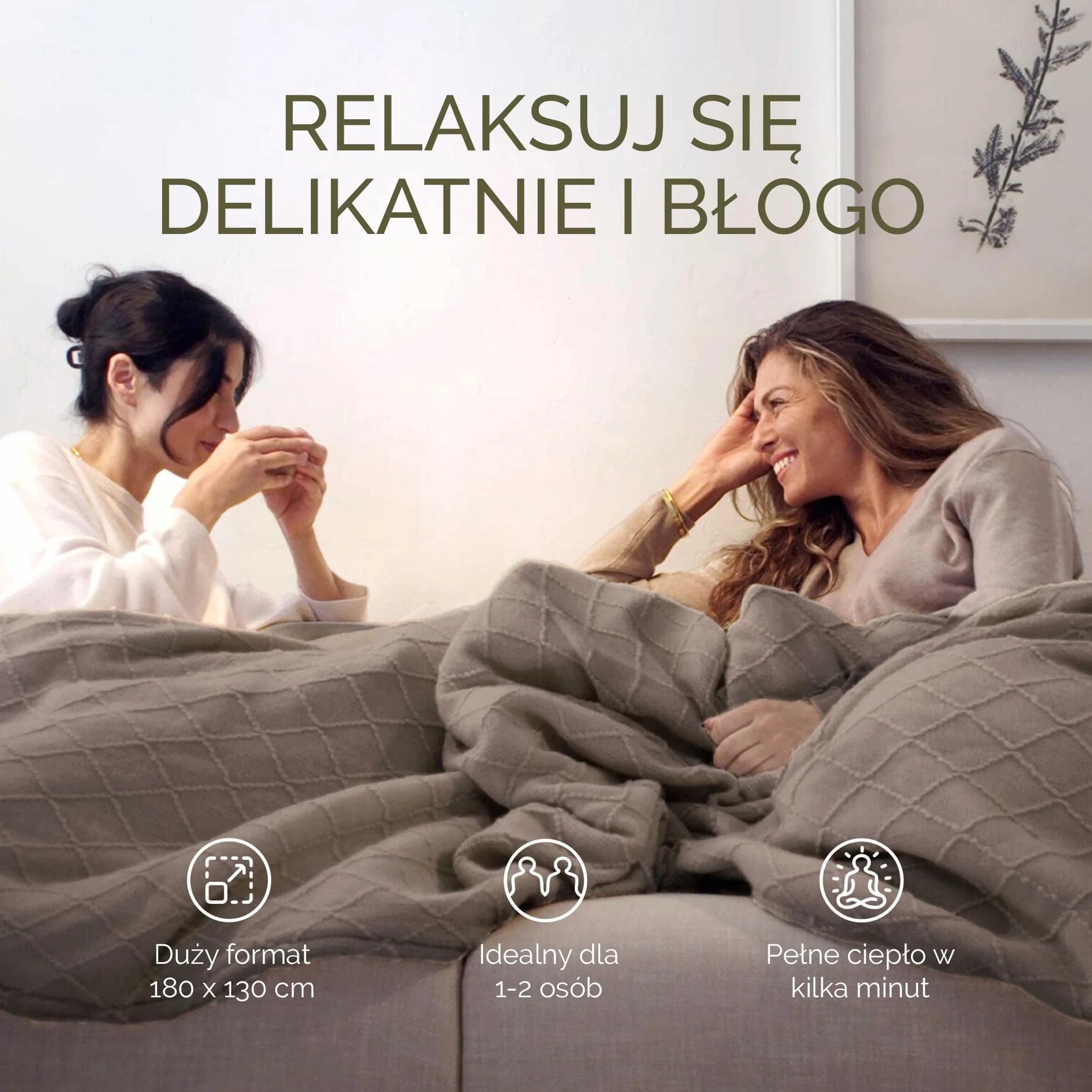 Groenland BOHEM koc elektryczny 180 x 130 cm – koc termiczny z 9 poziomami ciepła i funkcją automatycznego wyłączania – duży koc elektryczny na łóżko i sofę – koc elektryczny do prania – czerwony