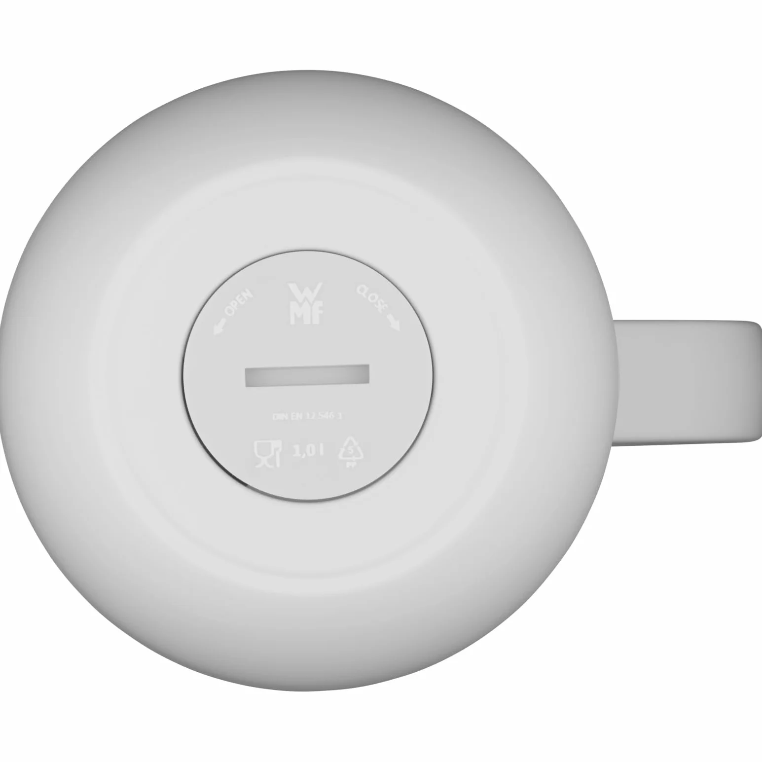WMF Termos próżniowy Impuls, wkładka do szklanki do kawy i herbaty Twist Lock utrzymuje napoje przez 24 godziny na zimno i ciepło, 1 sztuka (1 x 1,0 l) biała