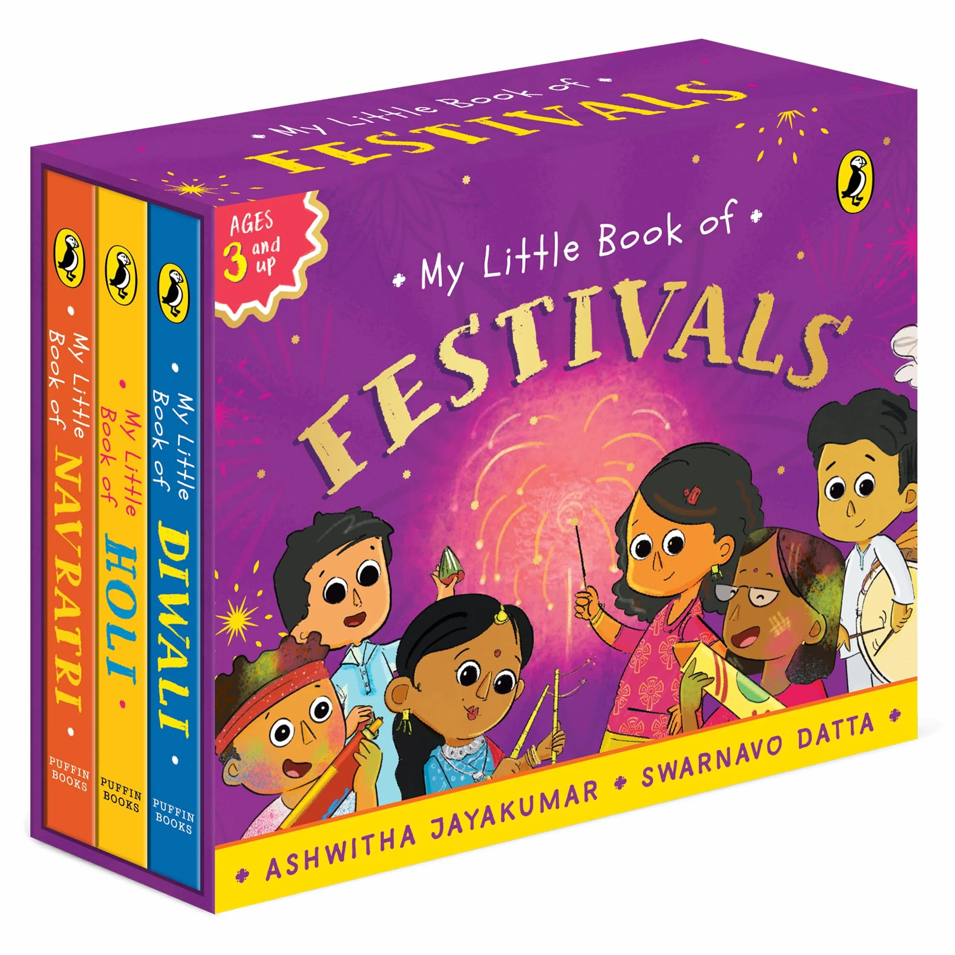 My Little Book of Festivals (Boxset): Illustrated Board Books on the Indian Festivals of Diwali, Holi and Navratri Hindu Mythology for Kids Age 3+