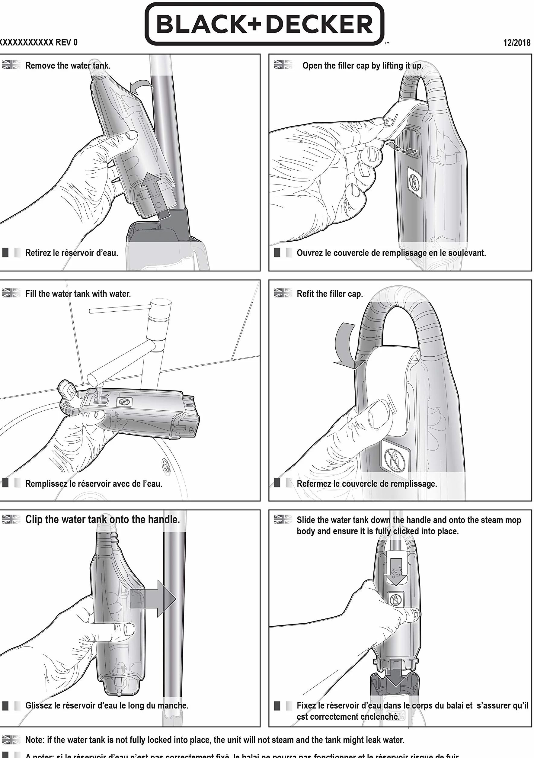 Black+Decker Mop parowy Deluxe FSM1630 1600 W stojący do twardych podłóg z mikrofibry