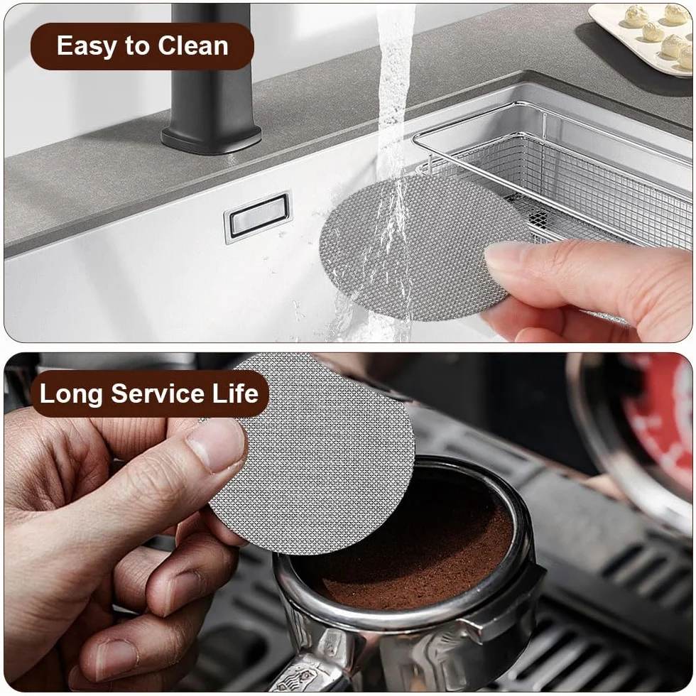 Stal nierdzewna Espresso Puck Screen 58 mm 150 μm filtr sitko do ekstrakcji