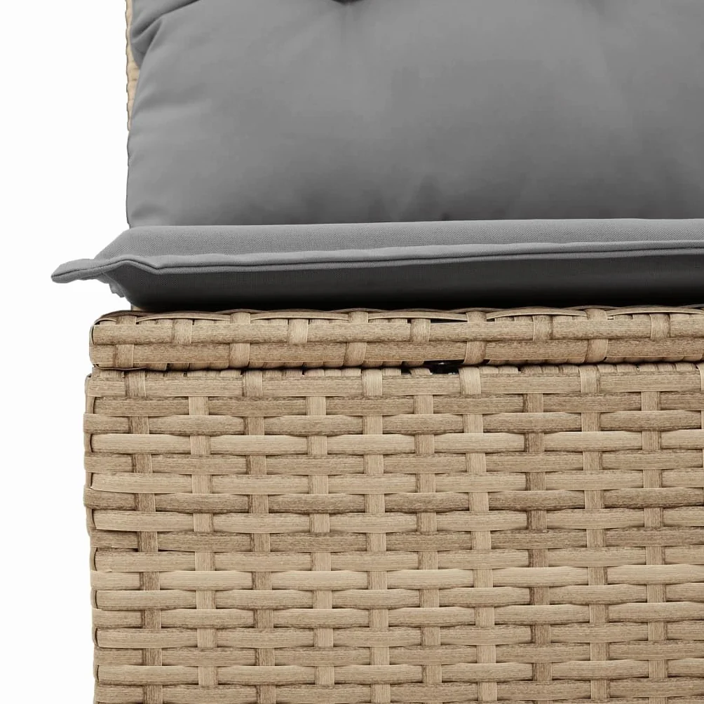 vidaXL Narożny moduł sofy ogrodowej z poduszkami, beżowy, polirattan