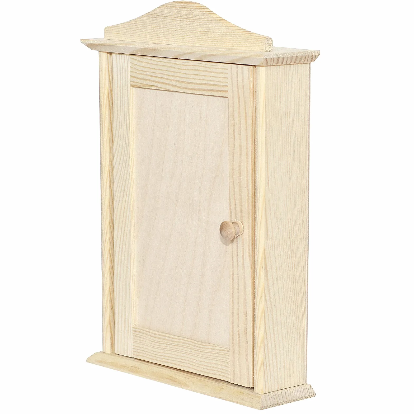 Creative Deco Drewniany Domek Szafka Wieszak na Klucze | 6 Haczyków | 20 x 6 x 29.5 cm | Niemalowany | Idealny do Wieszania Kluczy, do Dekoracji, Decoupage'u