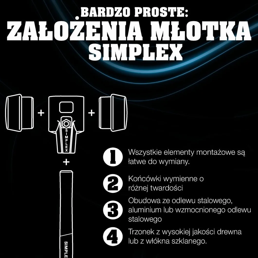 Obuch do młotka z miekkim bijakiem SIMPLEX, z aluminium 40mm HALDER