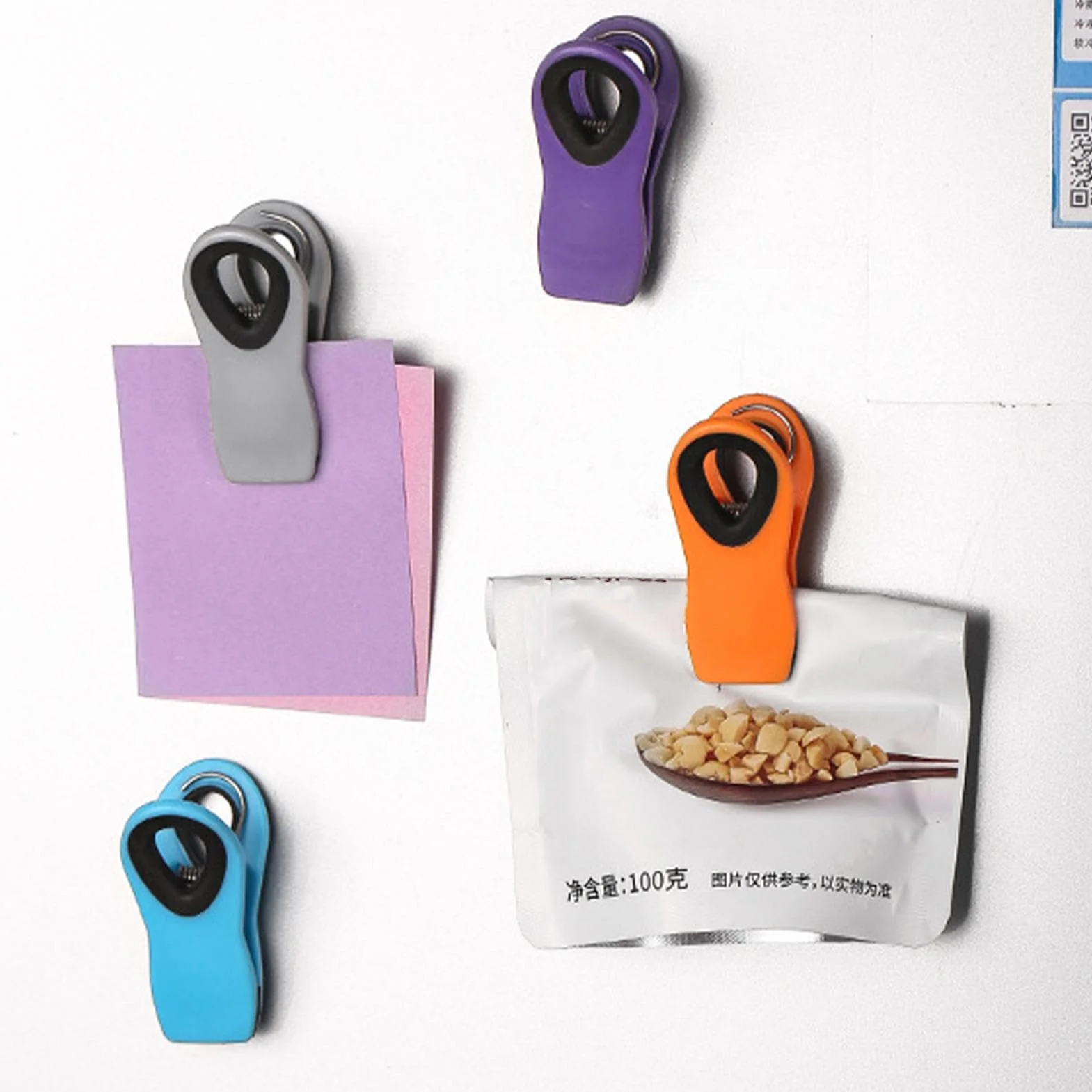 Kitchen Food Storage Clips, 6-Pack Chip Bag Sealer with Magnet, Compact Brown Sugar Keeper