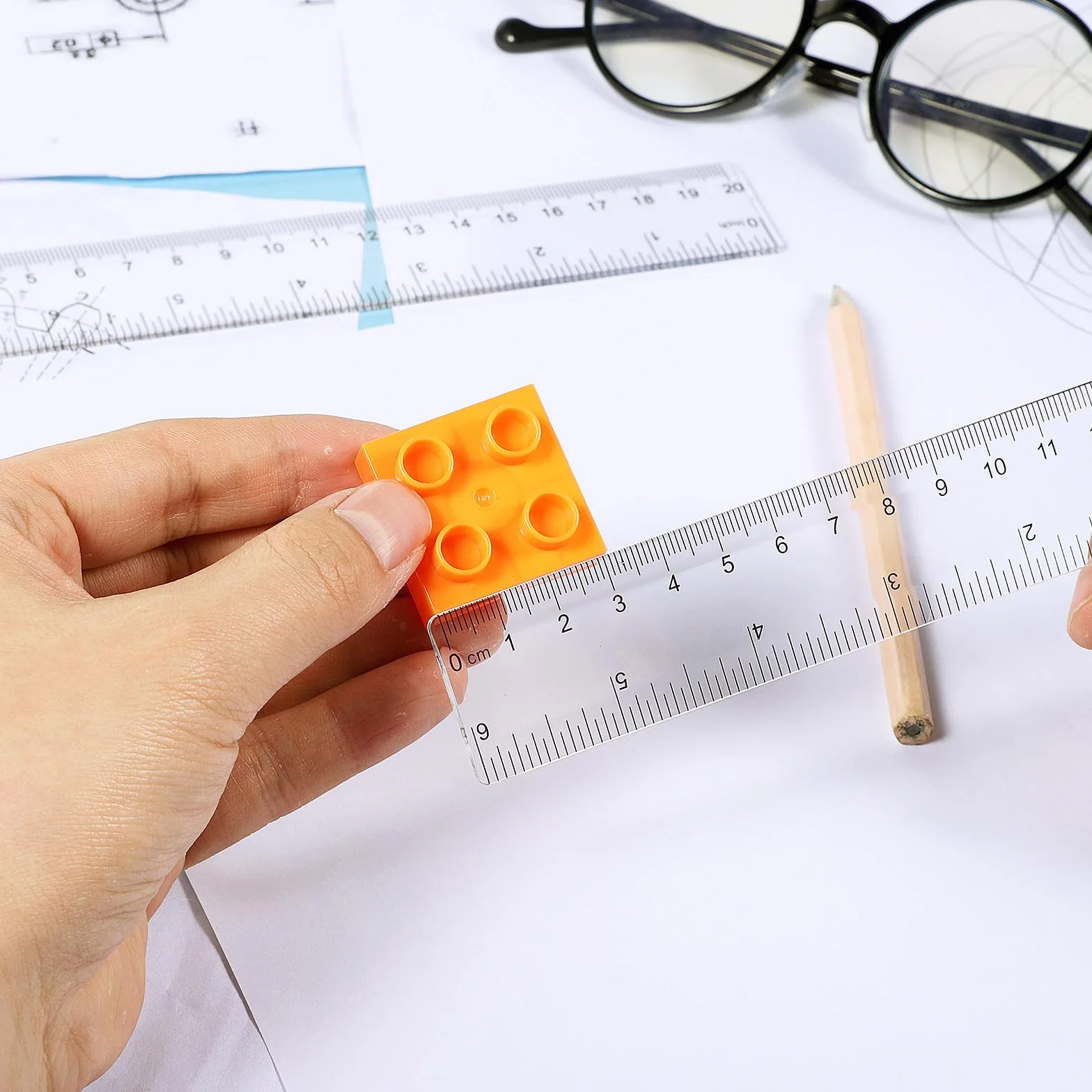 3 sztuki linijki z tworzywa sztucznego, 15 cm, 20 cm, 30 cm, zestaw przezroczystych linijek z podwójną skalą boczną, narzędzie pomiarowe do nauczania i rysowania (6, 8, 12 cali)