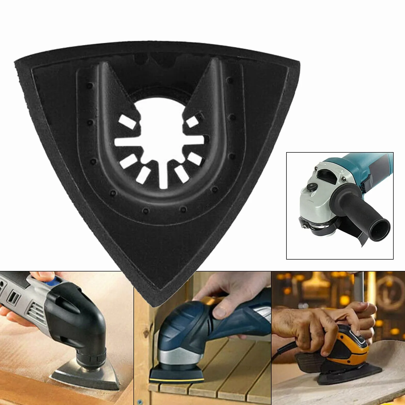 Szlifierka Delta, płyta szlifierska, narzędzie wielofunkcyjne, papier ścierny, akcesoria do drobnego Bosch Parkside Ryobi Worx Workzone, 4 sztuki (90 mm)