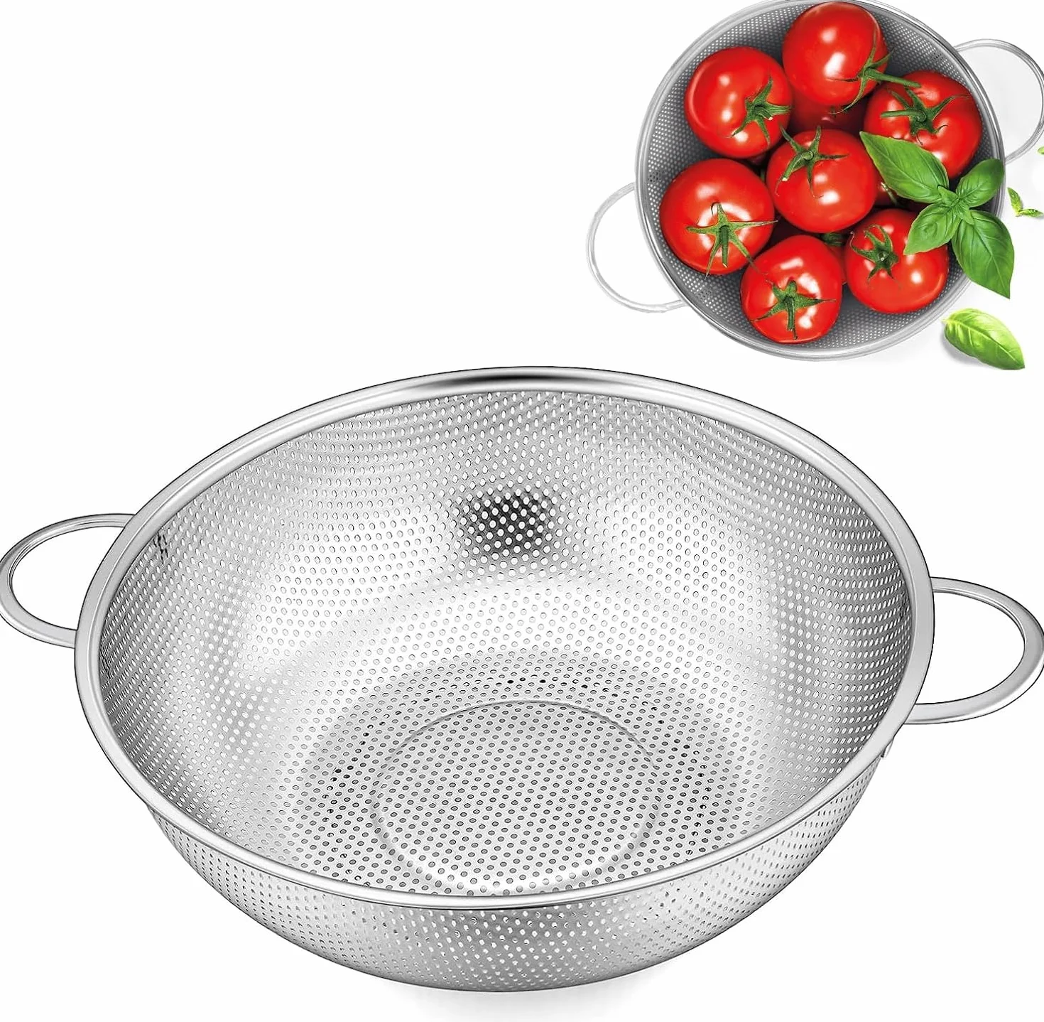 Sitko do makaronu ze stali nierdzewnej Ø 22 cm z uchwytami