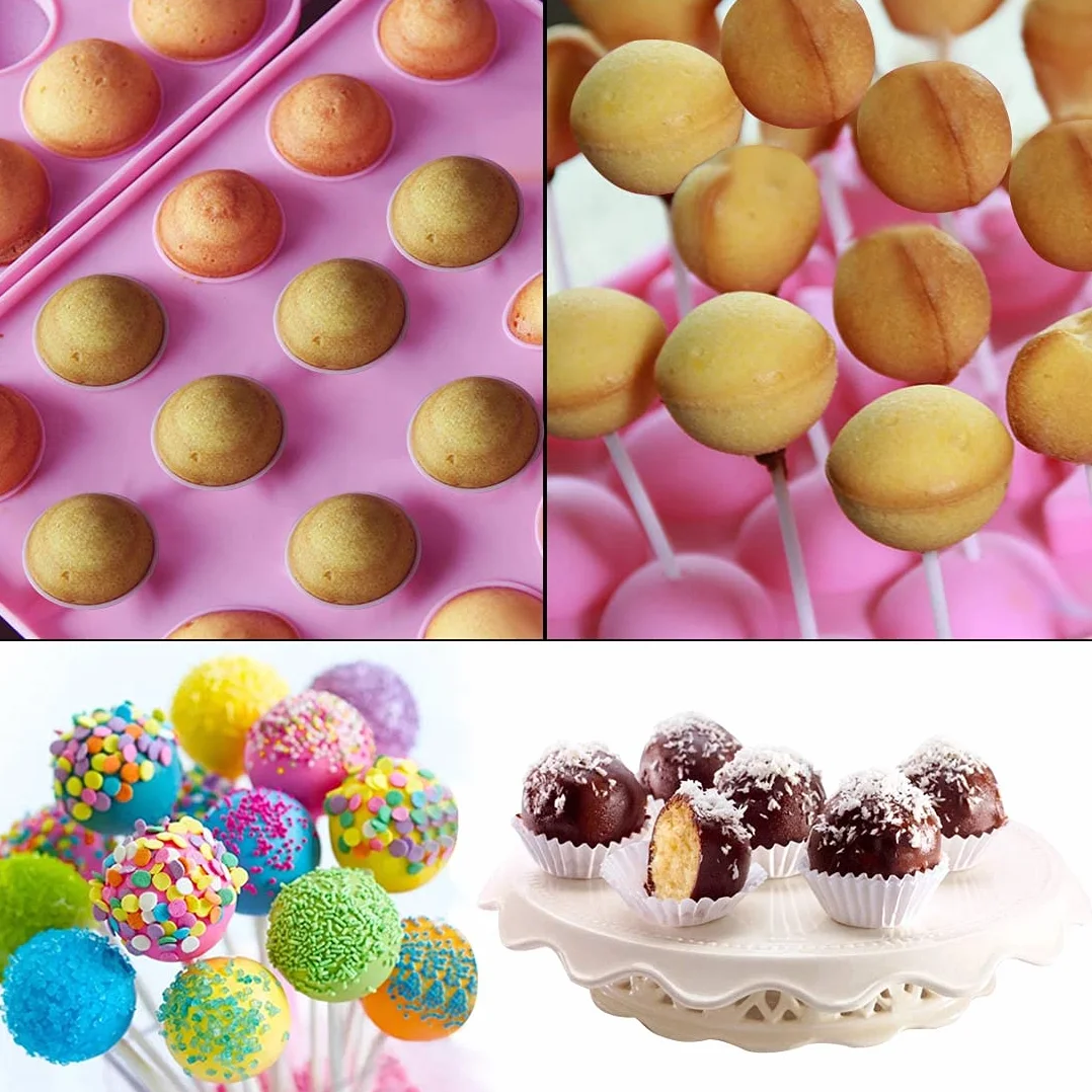 Foremki do pieczenia babeczek Pop, silikonowe formy do lizaków, silikonowe foremki do babeczek, lollipop, czekoladowe
