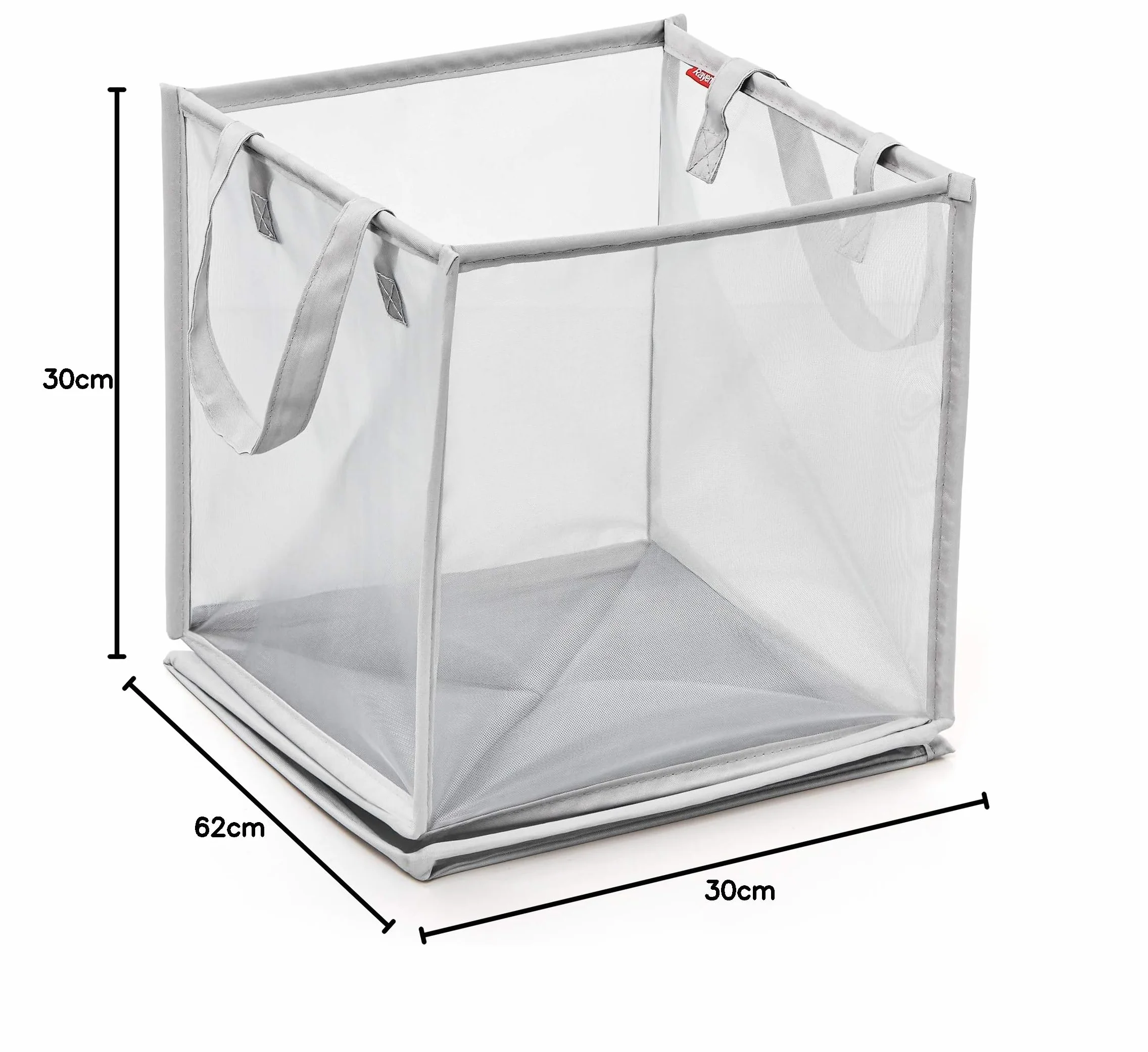 Rayen Cesta de almacenaje plegable, szary, Medida: 2 62 x 30 x 30 cm / 1 poziom: 30 x 30 x 30 cm/plegado: 30 x 30 x 3,5 cm