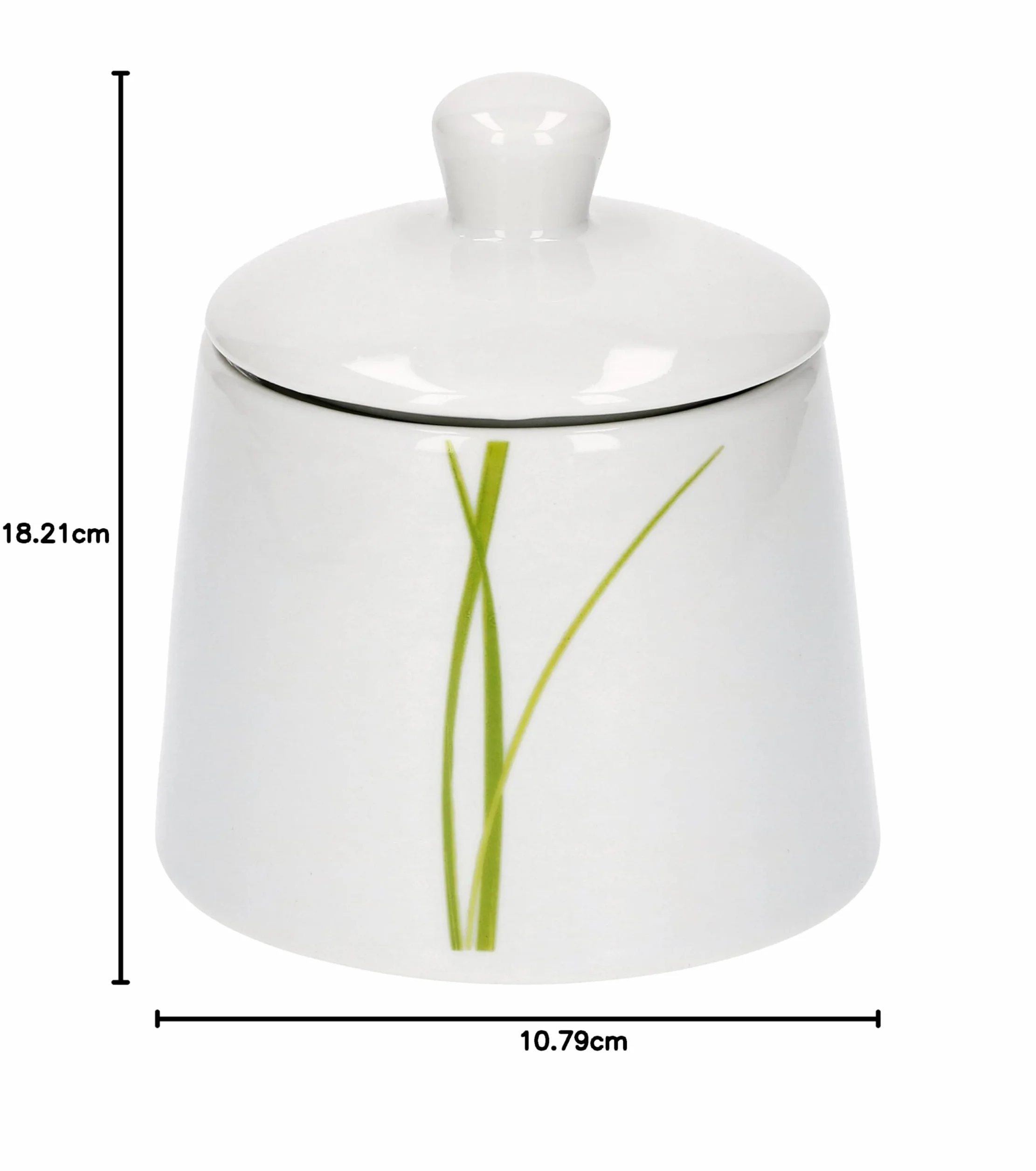 Van Well Bali zestaw cukiernicy z pokrywką Ø 95 mm i dzbanek na mleko 220 ml porcelana dekoracja liniowa