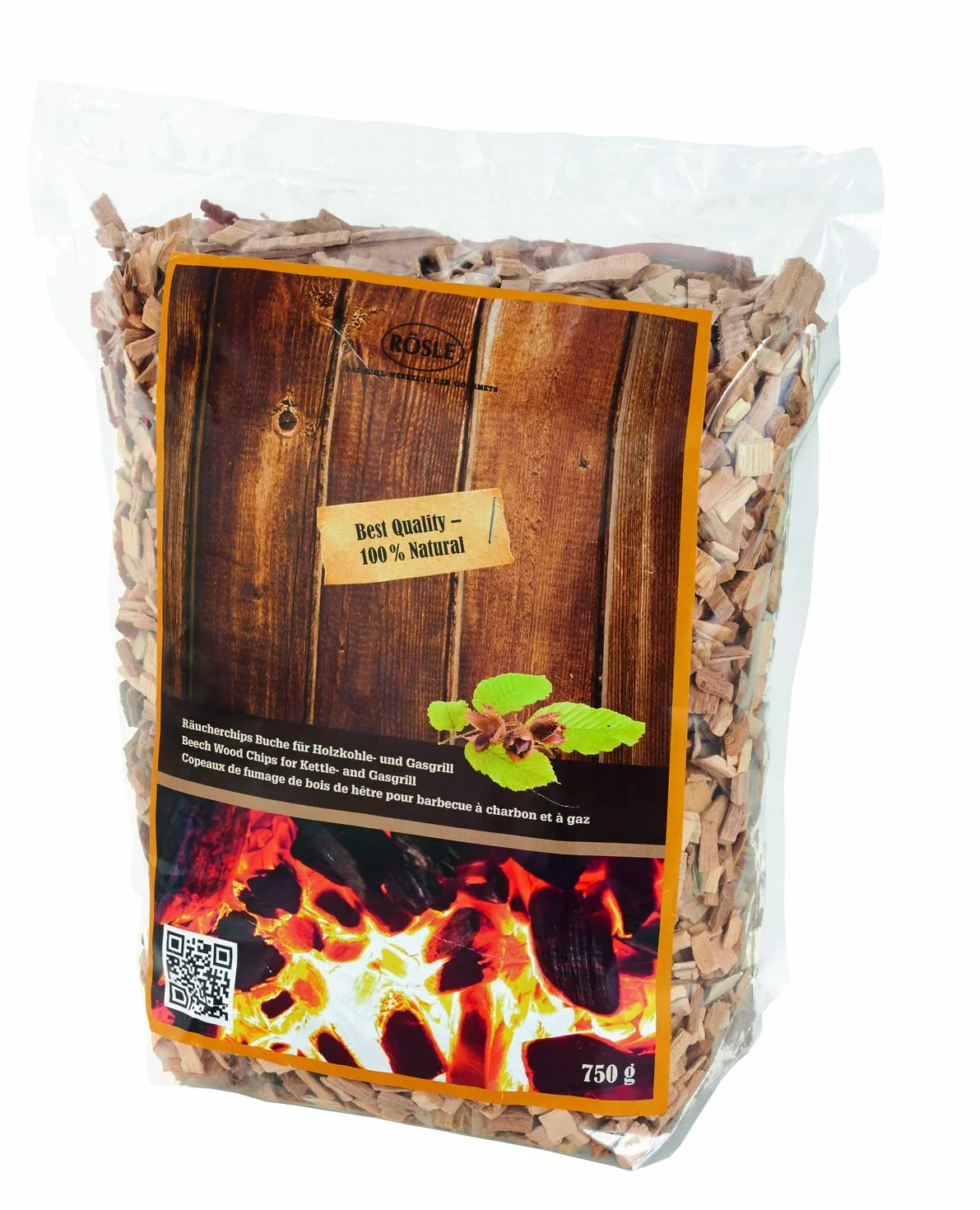 RÖSLE wióry wędzarnicze bukowe, 750 g, do wędzarni wędzarniczych, grilli gazowych, aktywnych dymnych, naturalne drewno