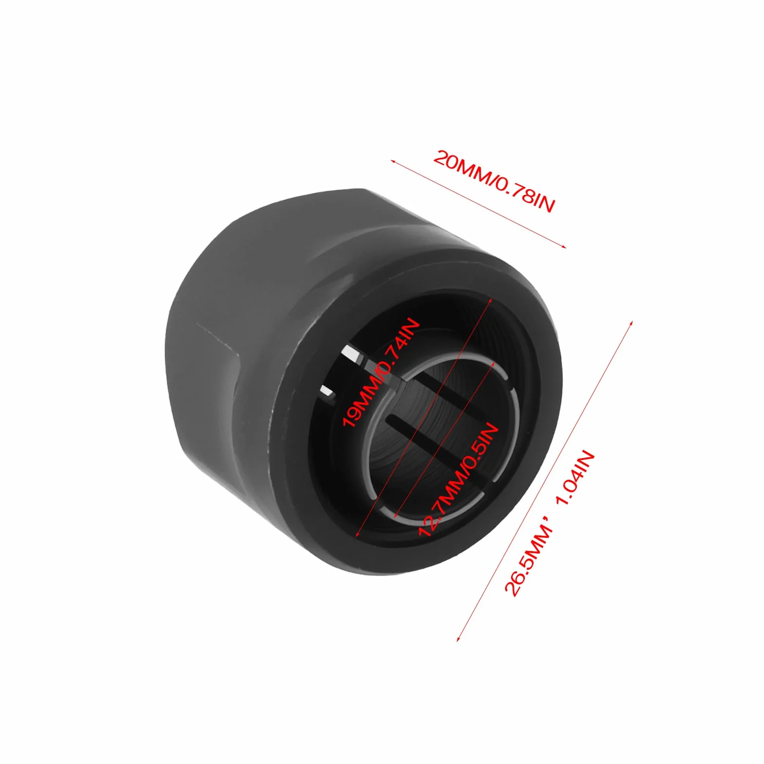 1/2 cala maszyna do grawerowania wgłębnego nakrętka tulejowa kompatybilna z Makita Model 3612 12,7 x 20 x 26,5 mm czarna
