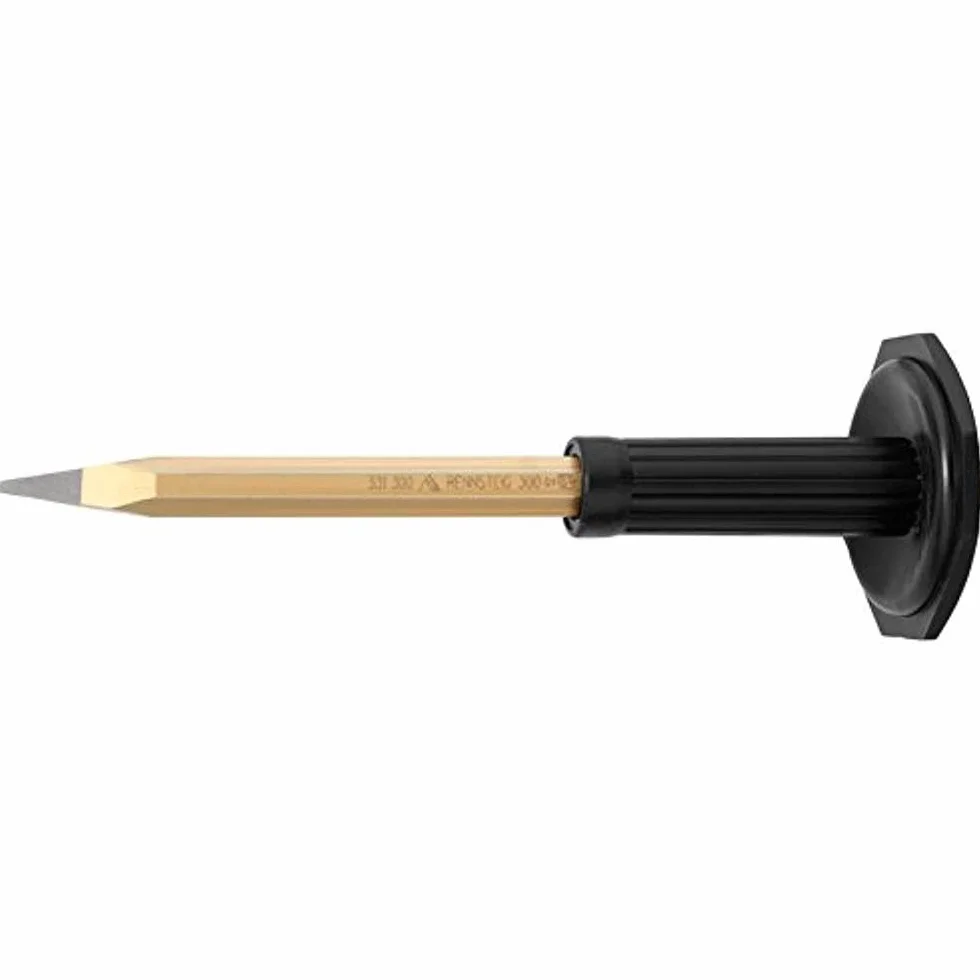 Dłuto ze szpicem (dłuto) z ochroną dłoni, 250 x 16 mm – stal specjalna całkowicie hartowana, – 3312501