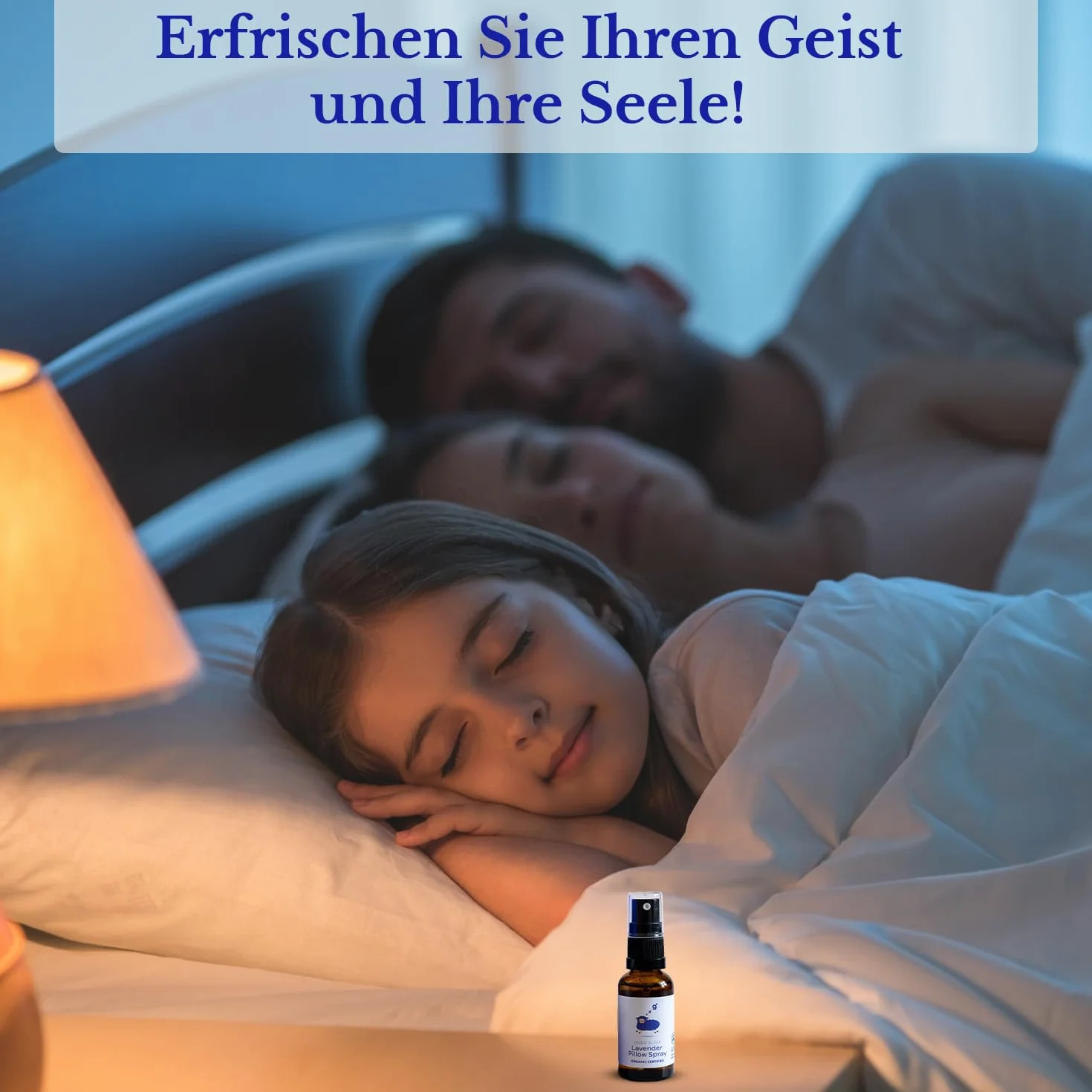 Schlafwohl spray lawendowy do poduszek 30 ml – spray do spania zapewnia spokojny sen, spray powietrzny do relaksu i odpoczynku, z prawdziwym ekologicznym olejkiem lawendowym, bezalkoholowym sprayem do