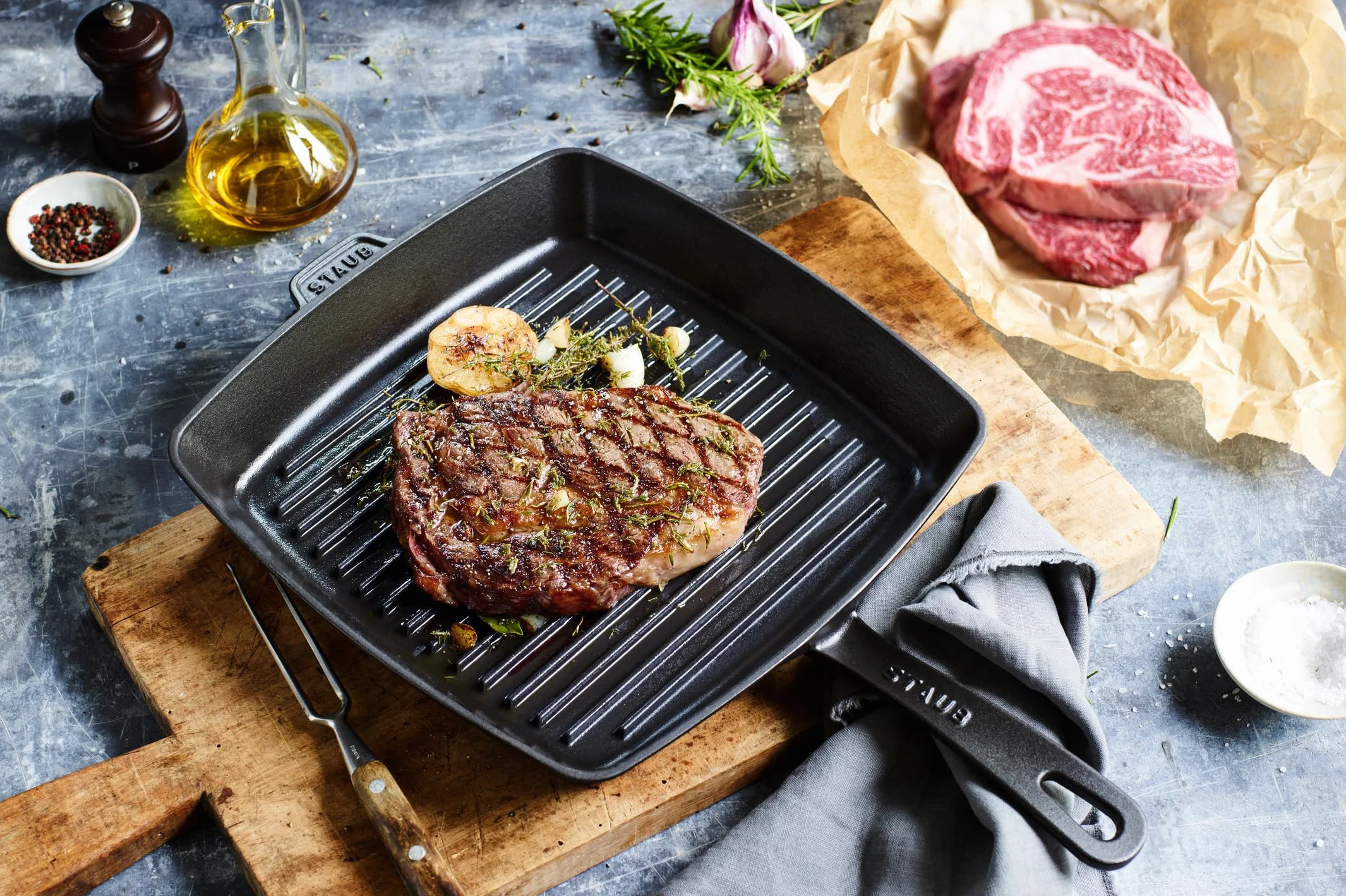 Grillpfanne 26 cm Schwarz, Amerikanische