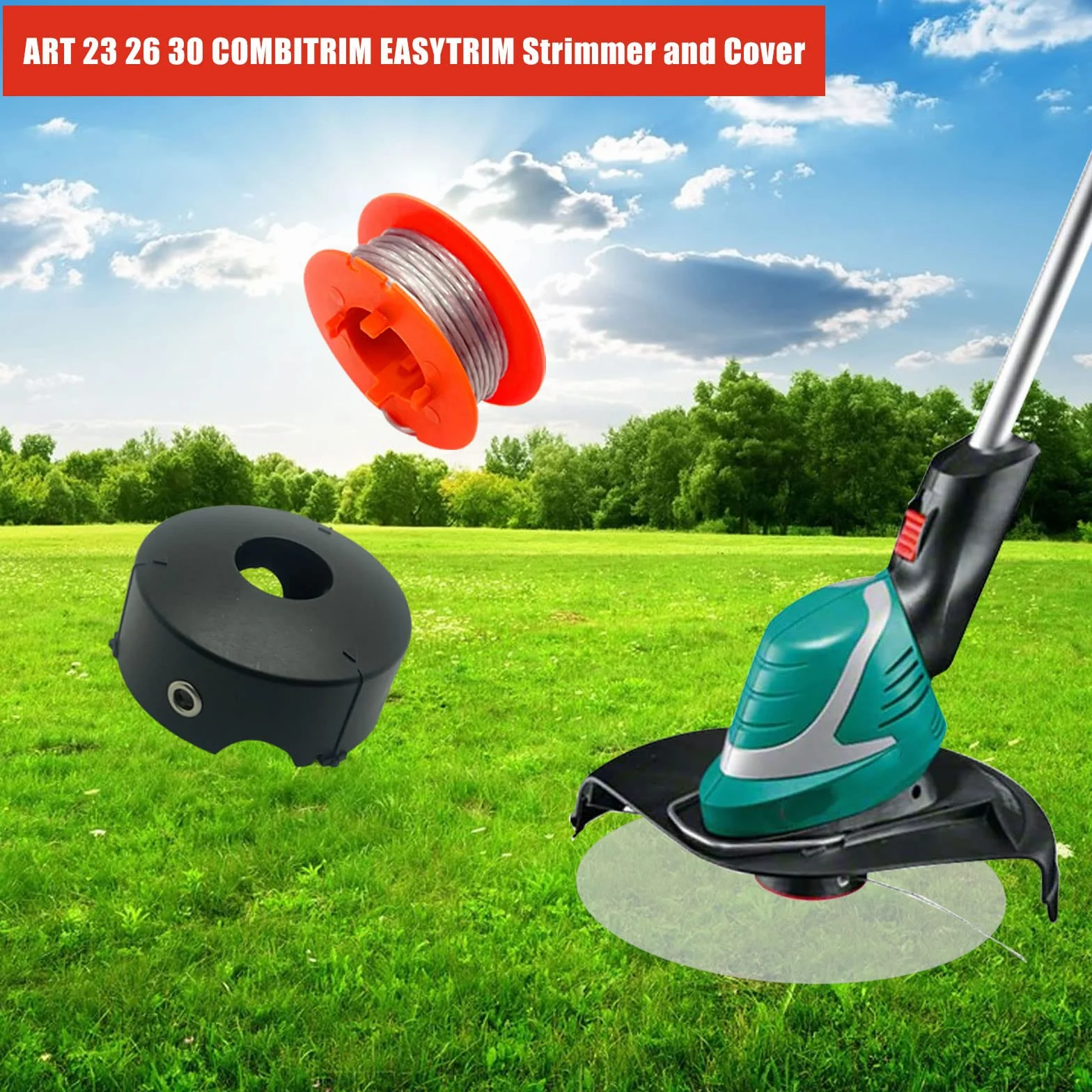 Strimmer szpula do trymera, szpula do Bosch, zamiennik szpuli do ART 23 26 30 COMBITRIM EASYTRIM Strimmer, 1,6 mm 8 m przewody szpulowe kompatybilne z F016800175 (3 szpula + 1 nasadka)