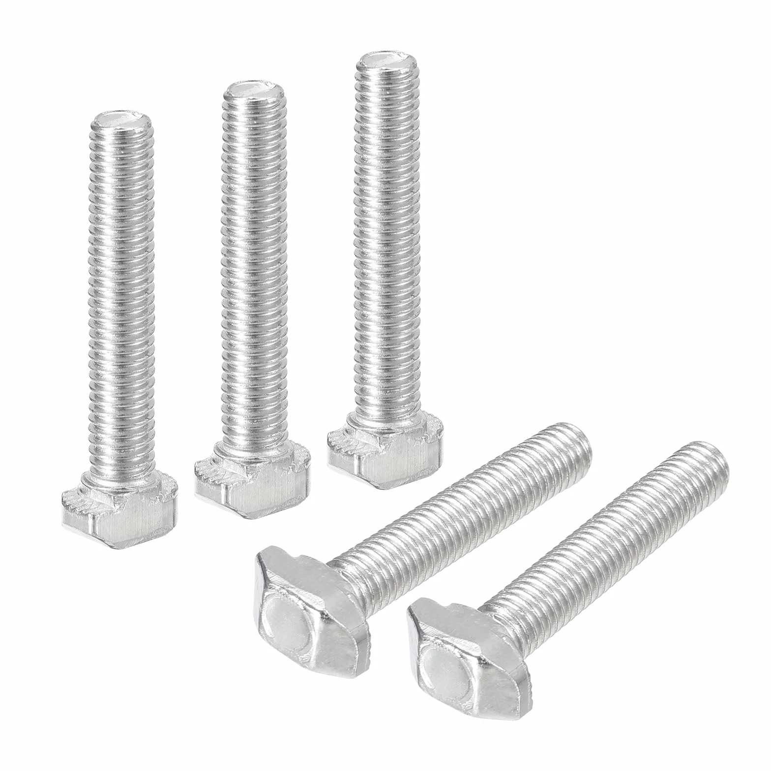 QUARKZMAN 40 sztuk śruby T-Slot, M5 x 30 mm Śruba z łbem młotkowym T Pin do profilu aluminium T-Series 2020, niklowana stal węglowa, srebrny