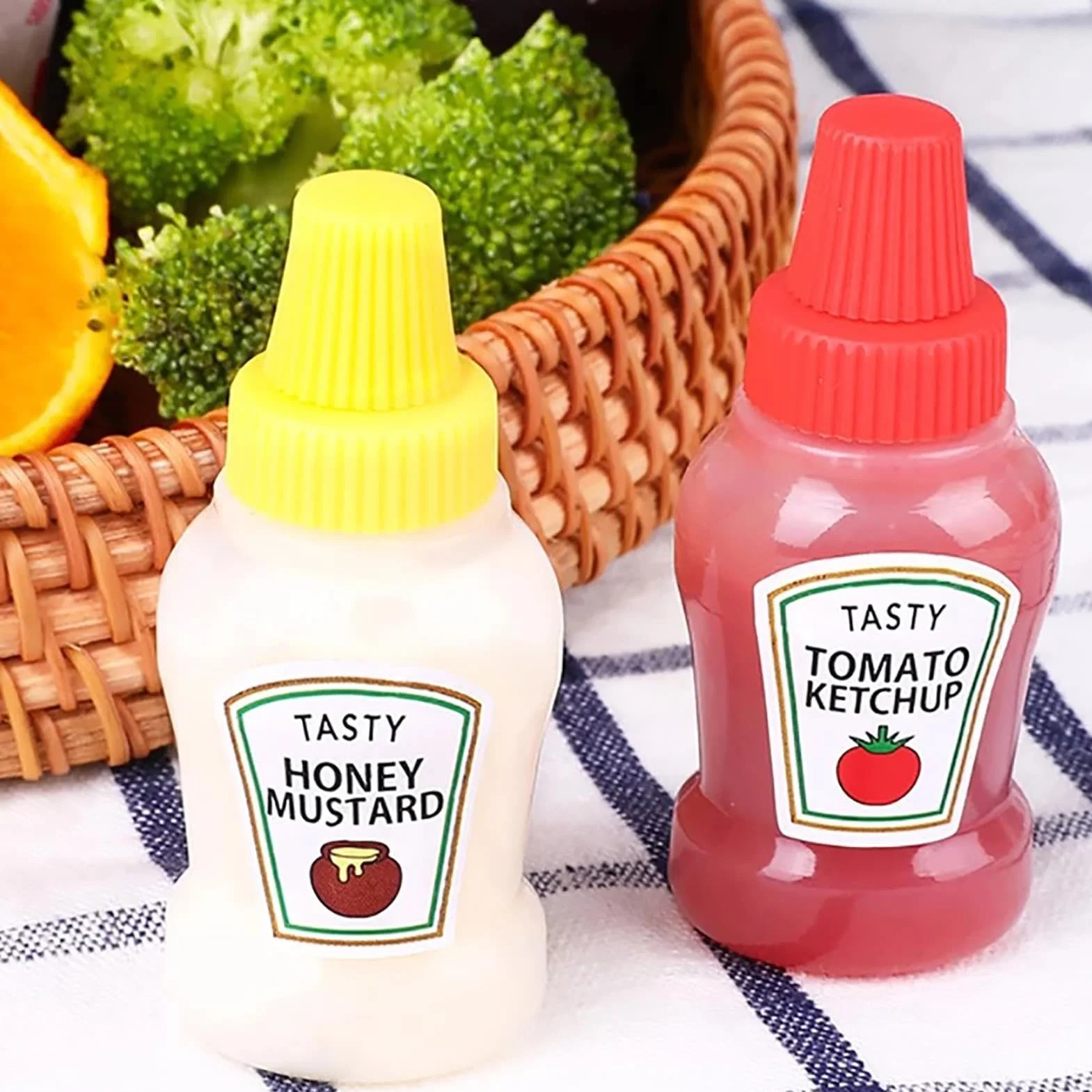 Butelki zaciskowe ketchup 25 ml 2 sztuki przenośny pojemnik na sos