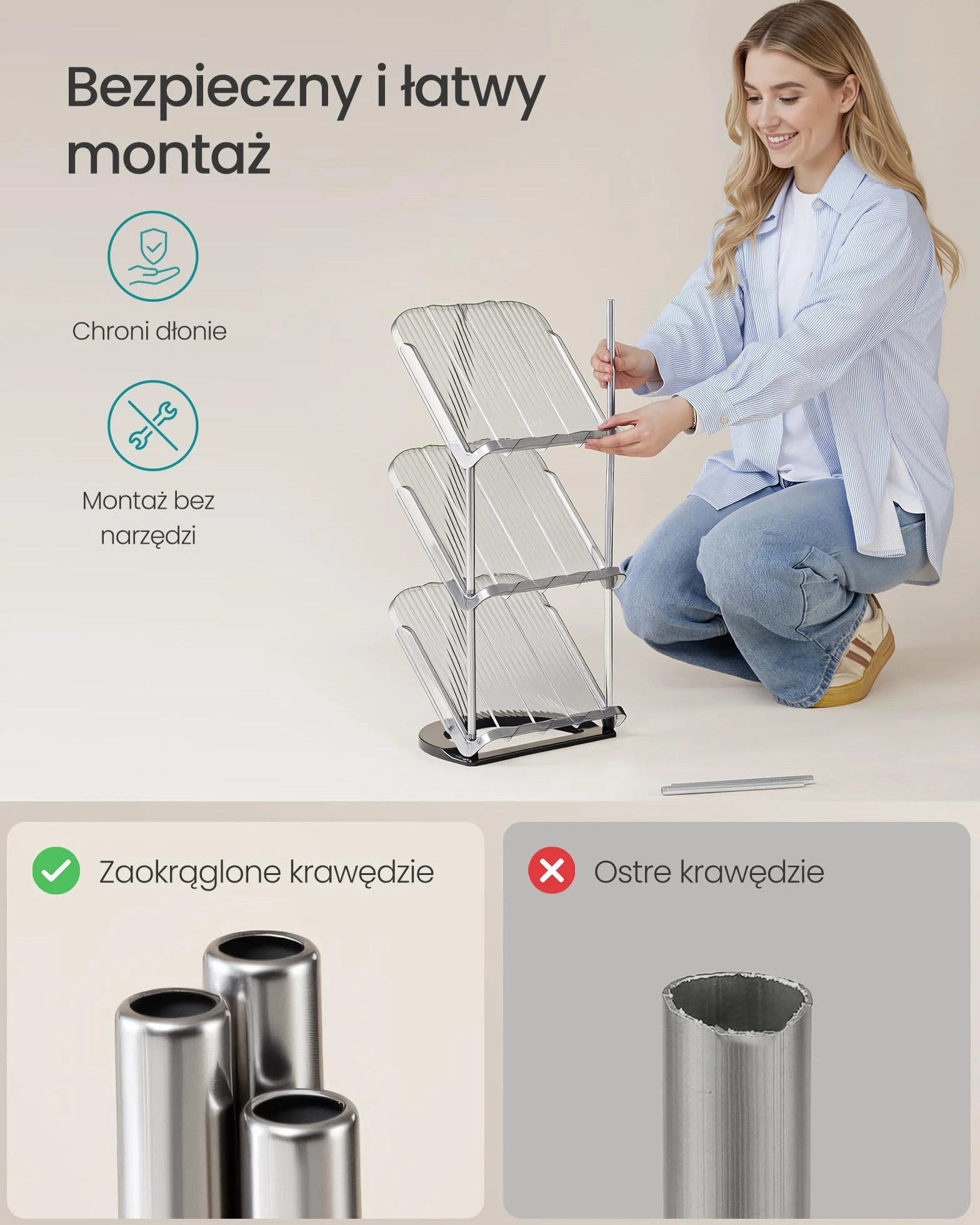 SONGMICS Półka na buty, 5 poziomów, zestaw 2 szt., skośna półka na buty, organizer na buty, plastik, 24,5 x 28,4 x 102,5 cm, elastyczne opcje łączenia, wejście, korytarz, garderoba, szary LPC050GZ01
