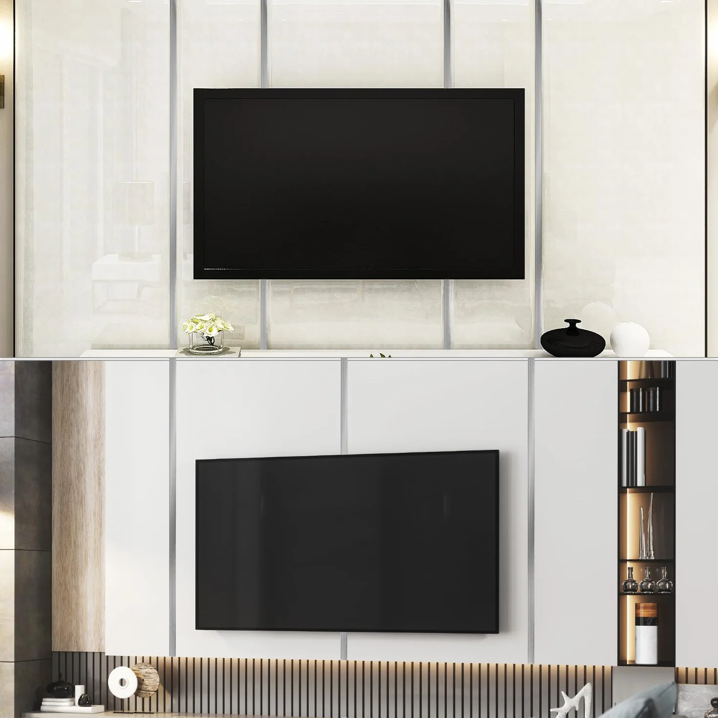 QWORK® Listwa ścienna ze stali nierdzewnej, 20 mm x 5 m, szczotkowane wykończenie, srebrna, odklej i przyklej, do dekoracji ścian, ramy lustra, wypełnienia szczeliny kominkowej i innych