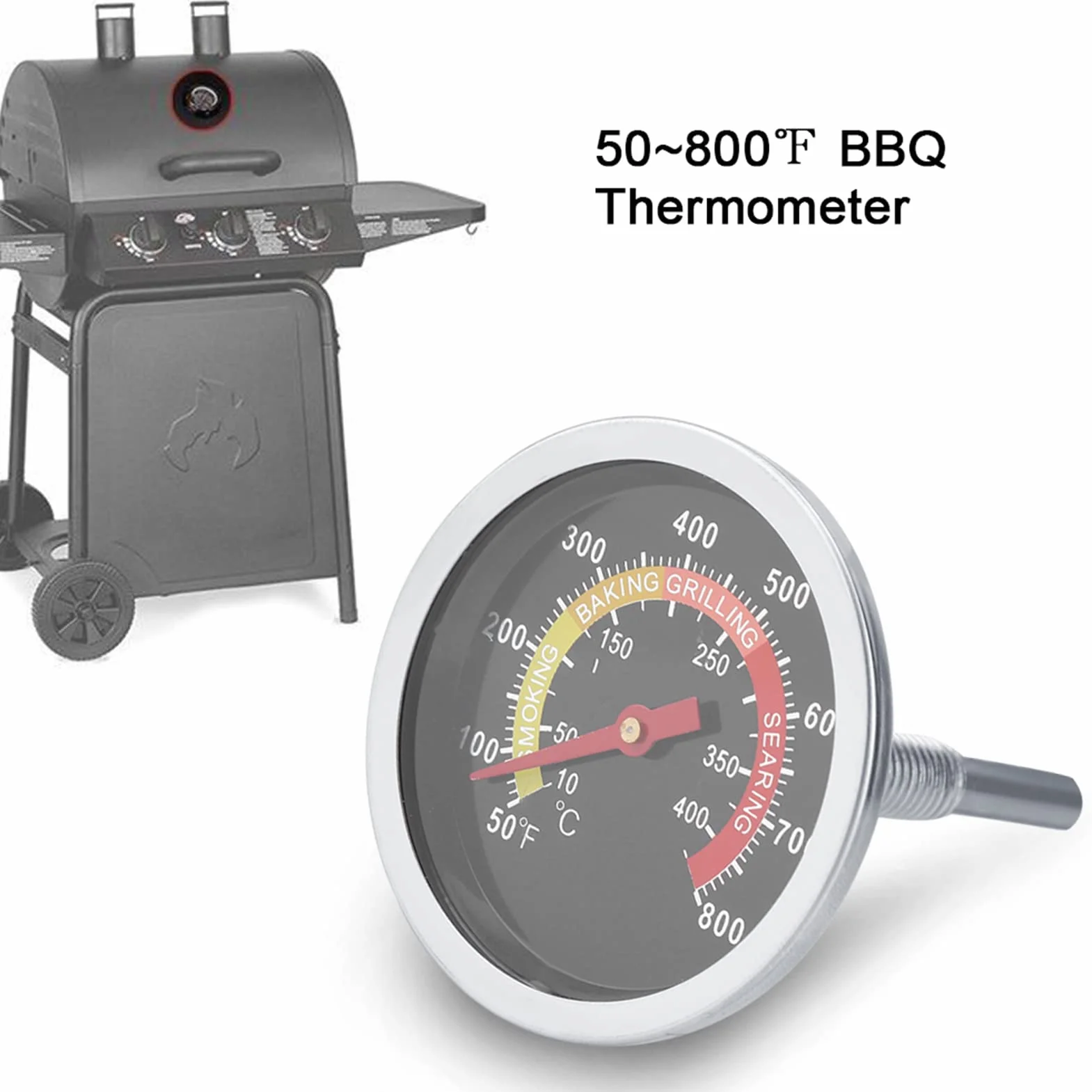 Termometr do grilla Cyfrowy termometr z natychmiastowym odczytem 50 ~ 800 ° C Okrągły okap do grillowania
