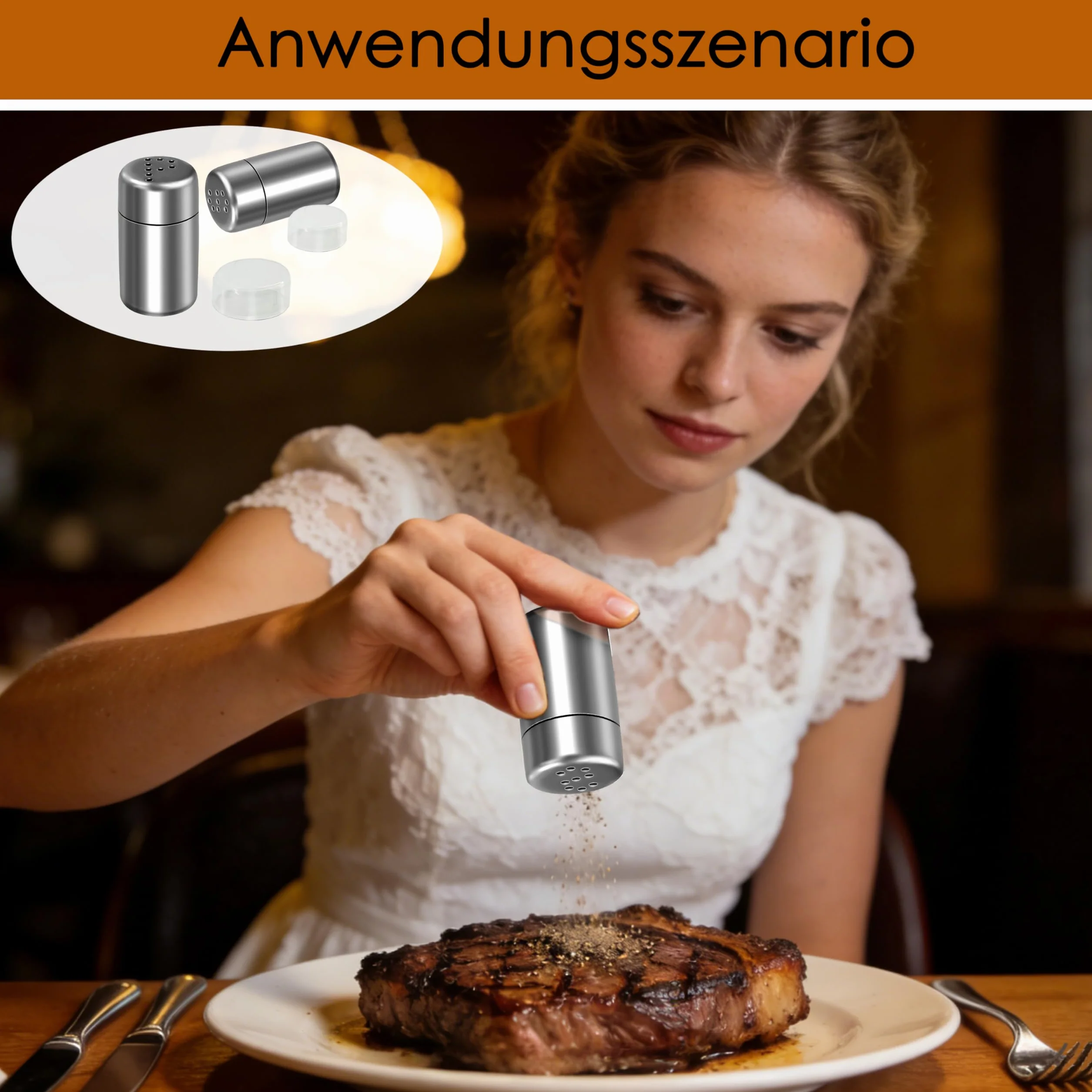 Mini solniczka do podróży 5 ml ze stali nierdzewnej 2 sztuki