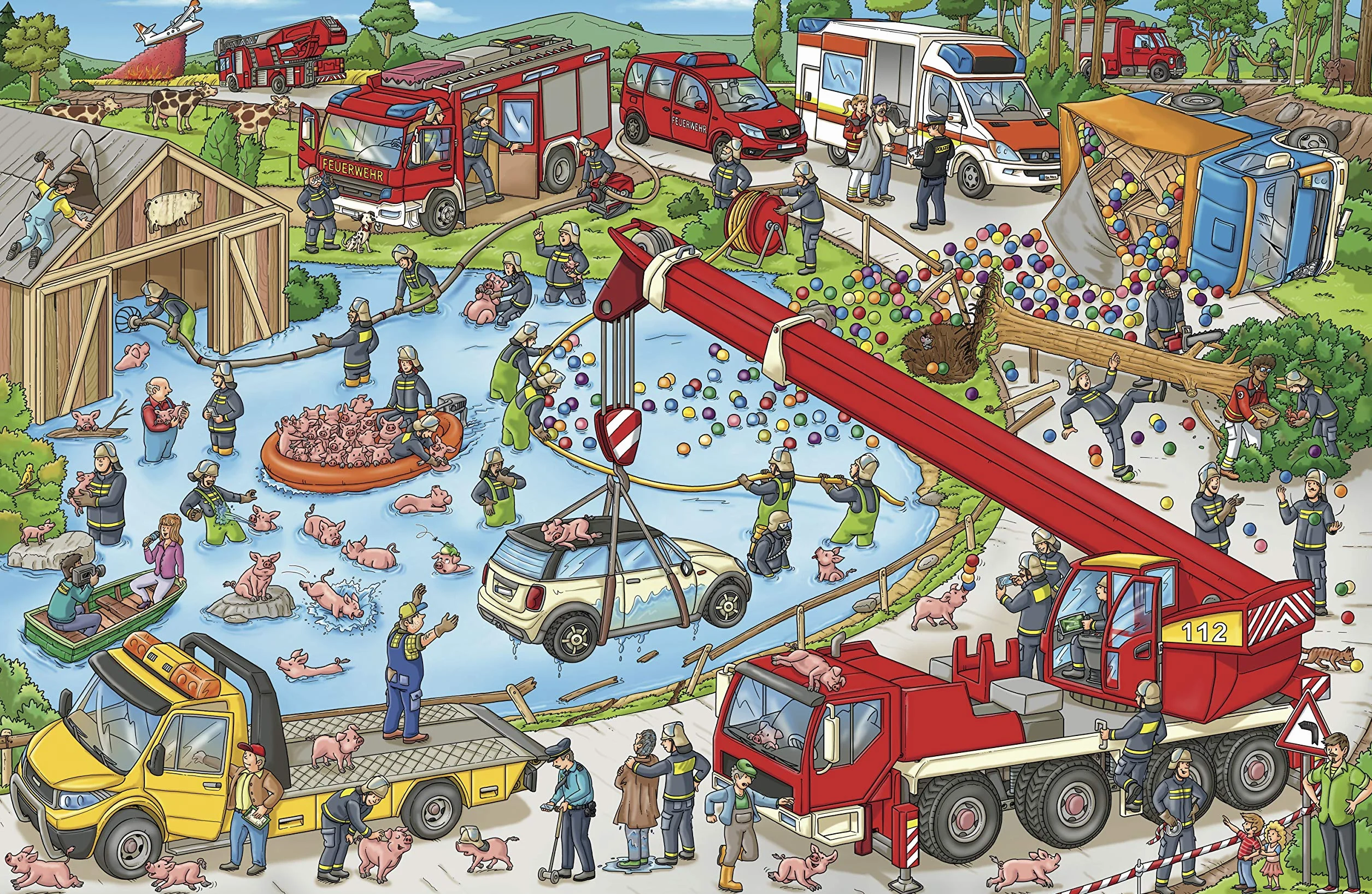 Feuerwehr Wimmelbuch - Das große Bilderbuch ab 2 Jahre: Kinderbücher ab 2 Jahre