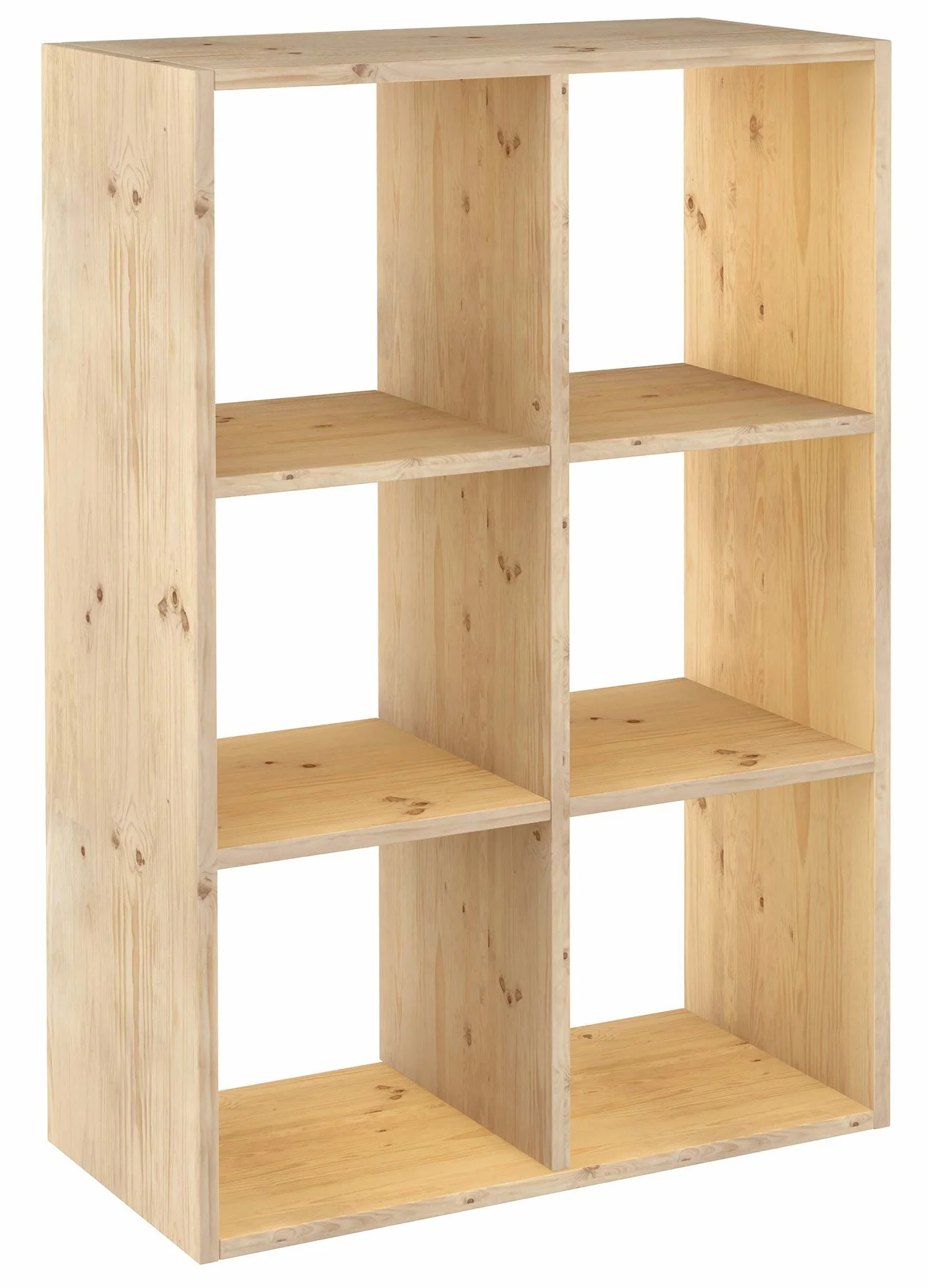 Astigarraga Kit Line Regał modułowy 6 kostek Dinamic, lite drewno sosnowe - 105,4x70,8x33 cm