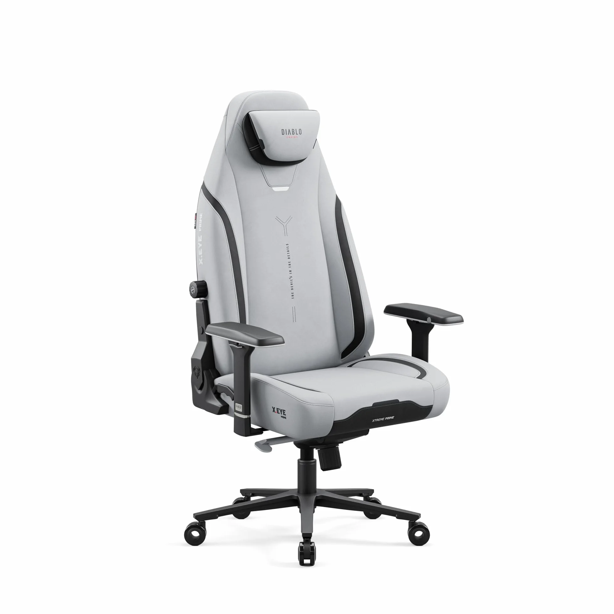 Diablo Fotel gamingowy X.Eye Prime Ergonomiczny Tkanina PC Fotel z Magnetycznym Zagłówkiem Funkcja chłodzenia Wytrzymały Tkanina 140 kg