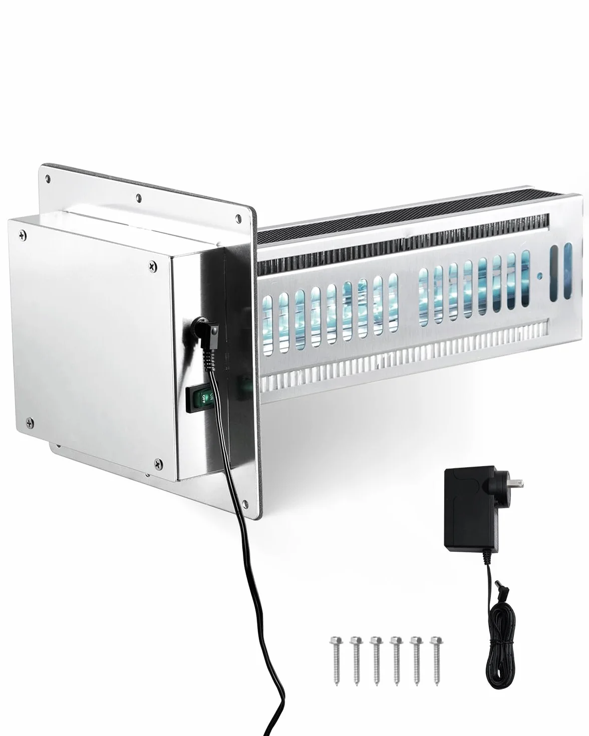 VEVOR Oczyszczacz powietrza do kanału HVAC do domu, 24 W, oczyszczacz powietrza, kanał klimatyzacyjny, 254 nm, z 2 żarówkami, filtr węglowy, wydajne oczyszczanie, do systemów klimatyzacji