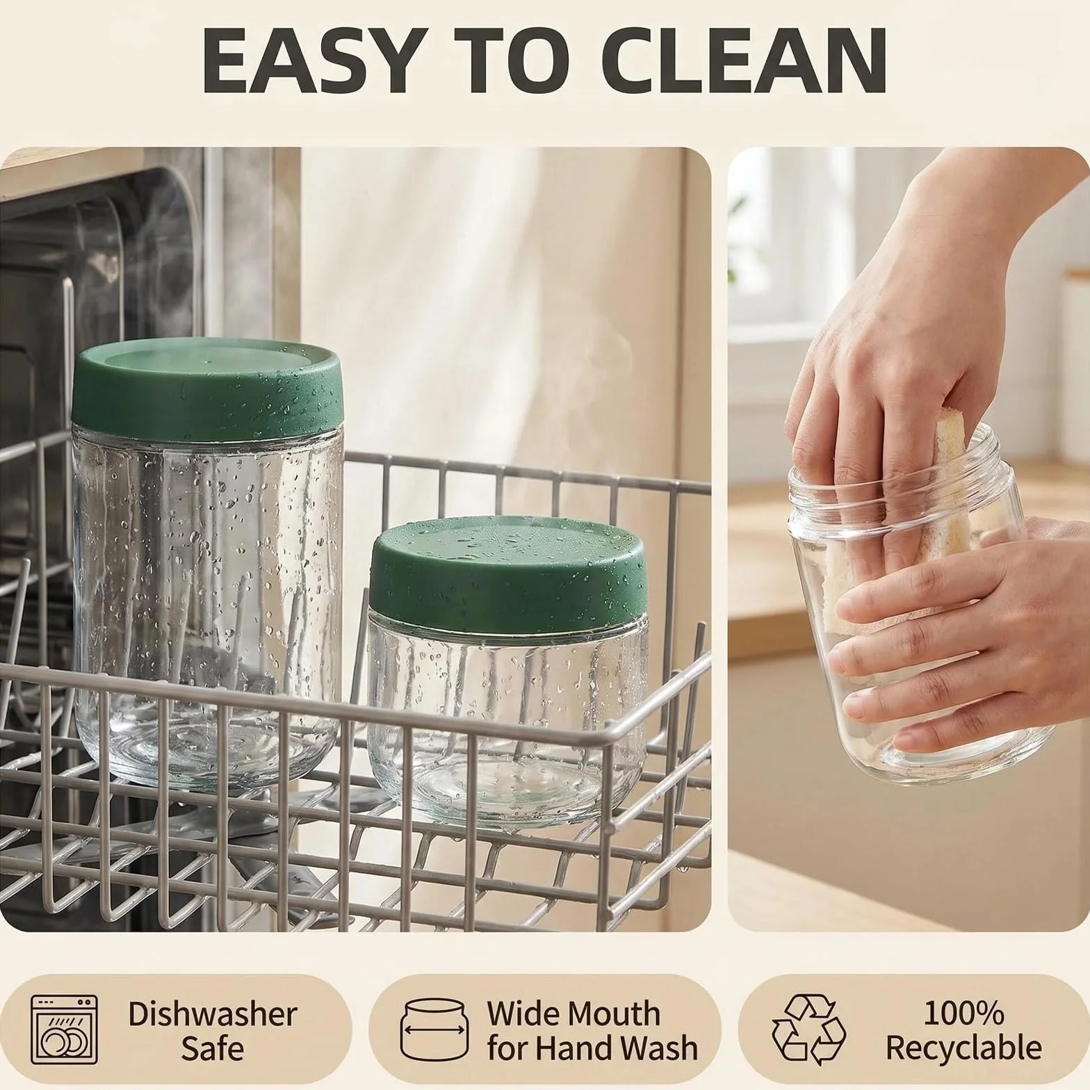 Słoiki na płatki owsiane 6 sztuk 300 ml z zakręcaną pokrywką Mason Jar