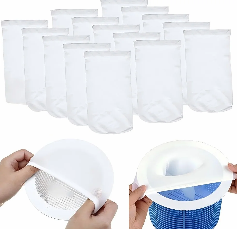 MEISHANG 16 skarpet do skimmera basenowego, idealne ochraniacze filtrów do ochrony filtrów, filtrów, siatki, do skimmera, dużych skarpet, skimmerów