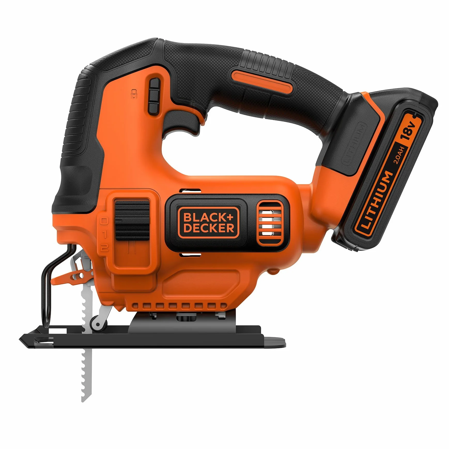 Black+Decker Wyrzynarka Akumulatorowa, Czarny/Pomarańczowy, ‎29,5 x 29 x 25,3 cm