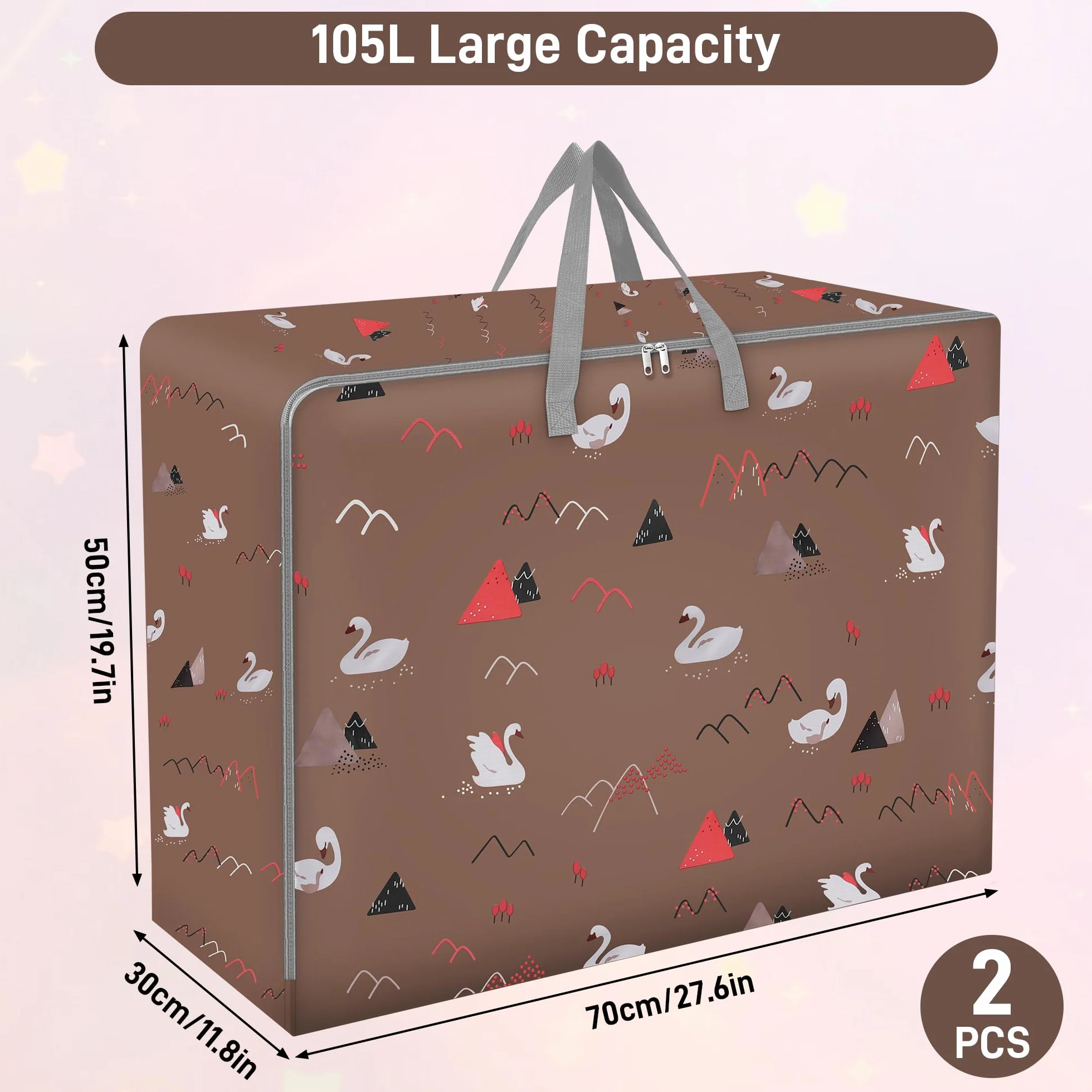 Fentar duża torba do przechowywania 105 l 70 x 50 cm wodoodporna na ubrania