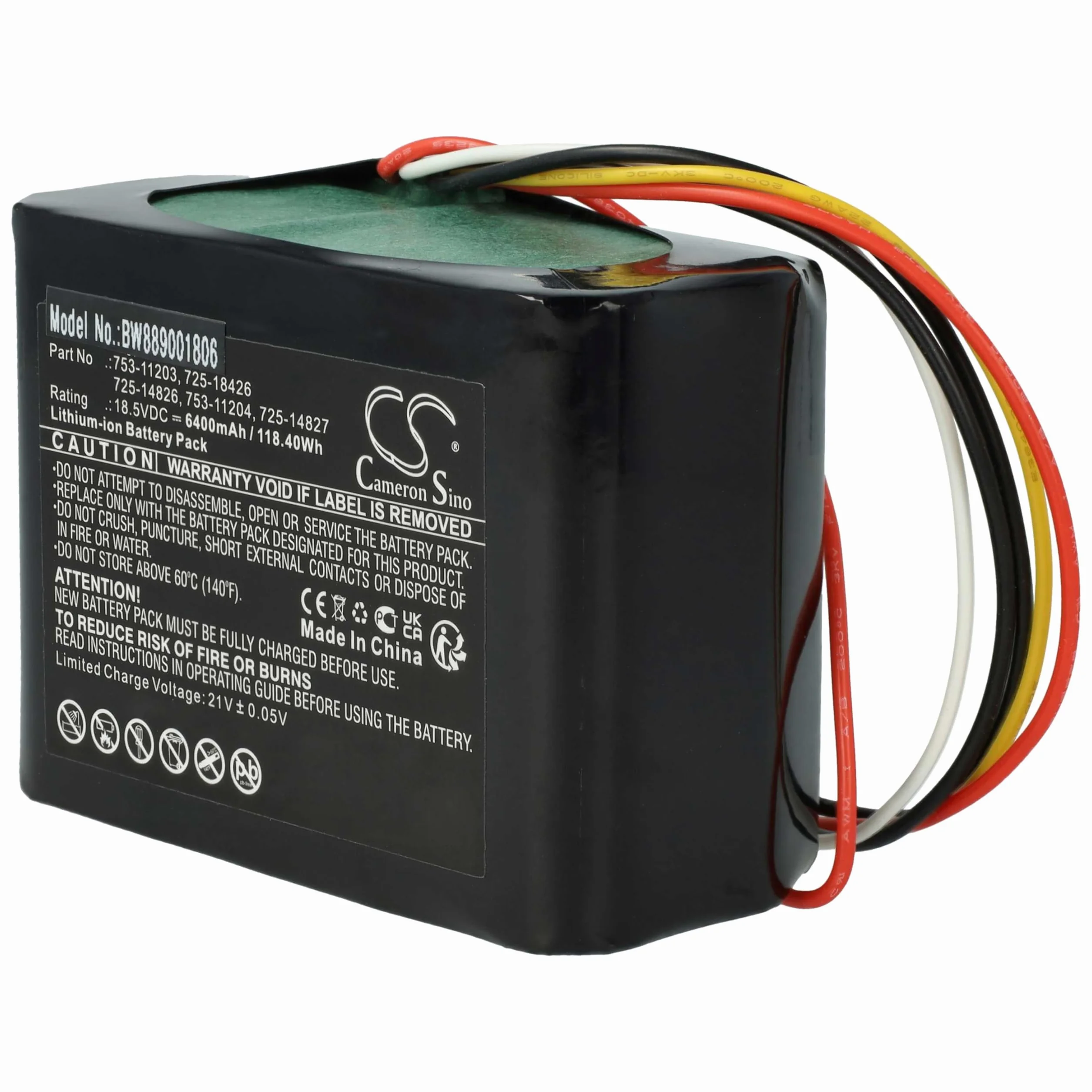 vhbw Akumulator kompatybilny z kosiarką Cub Cadet XR5 2000, 1000, 1000 2021 (6400 mAh, 18,5 V, litowo-jonowa)