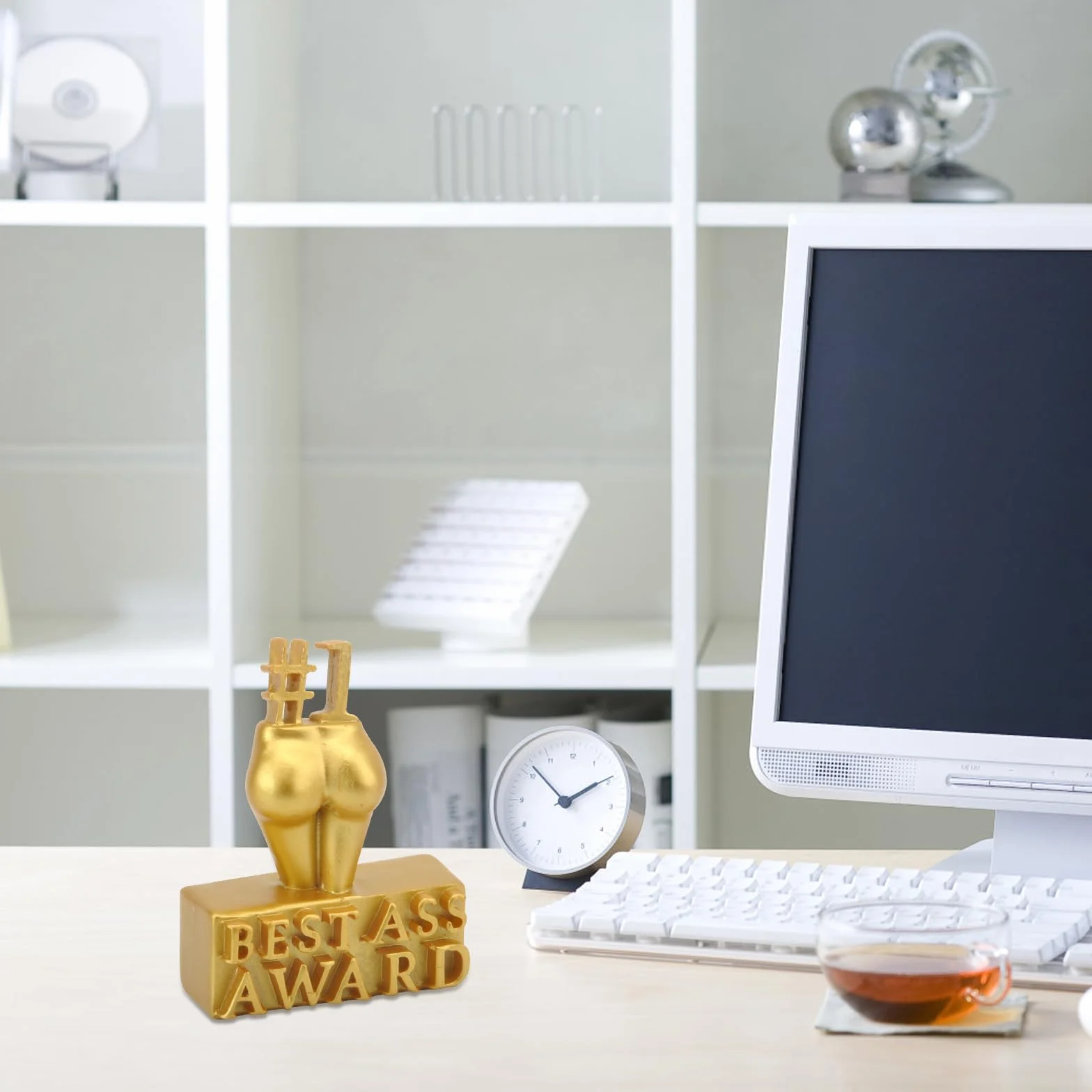 HENGBIRD Best Award, statuetka Best Award, nagroda za najlepszego asa, ręcznie rzeźbiona dekoracja, kreatywna rzeźba ciała, wyróżnienie najlepszego tyłka, dekoracja na biurko z żywicy