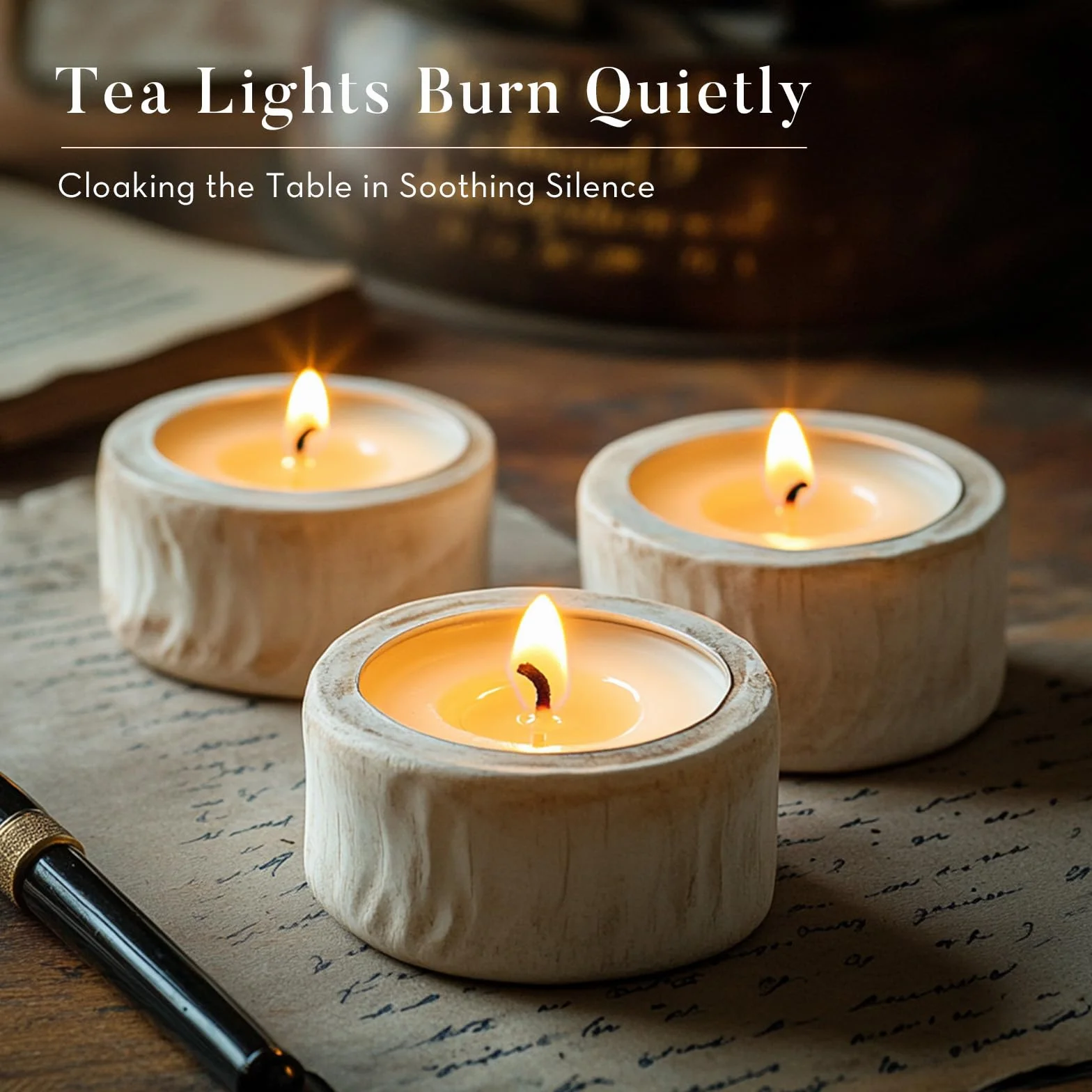 Ashlux Bezzapachowe świece palmowe tealight, 50 sztuk, 4,5 godziny palenia, białe bezdymne świeczki bez parafiny, do dekoracji stołu, ślubów i imprez