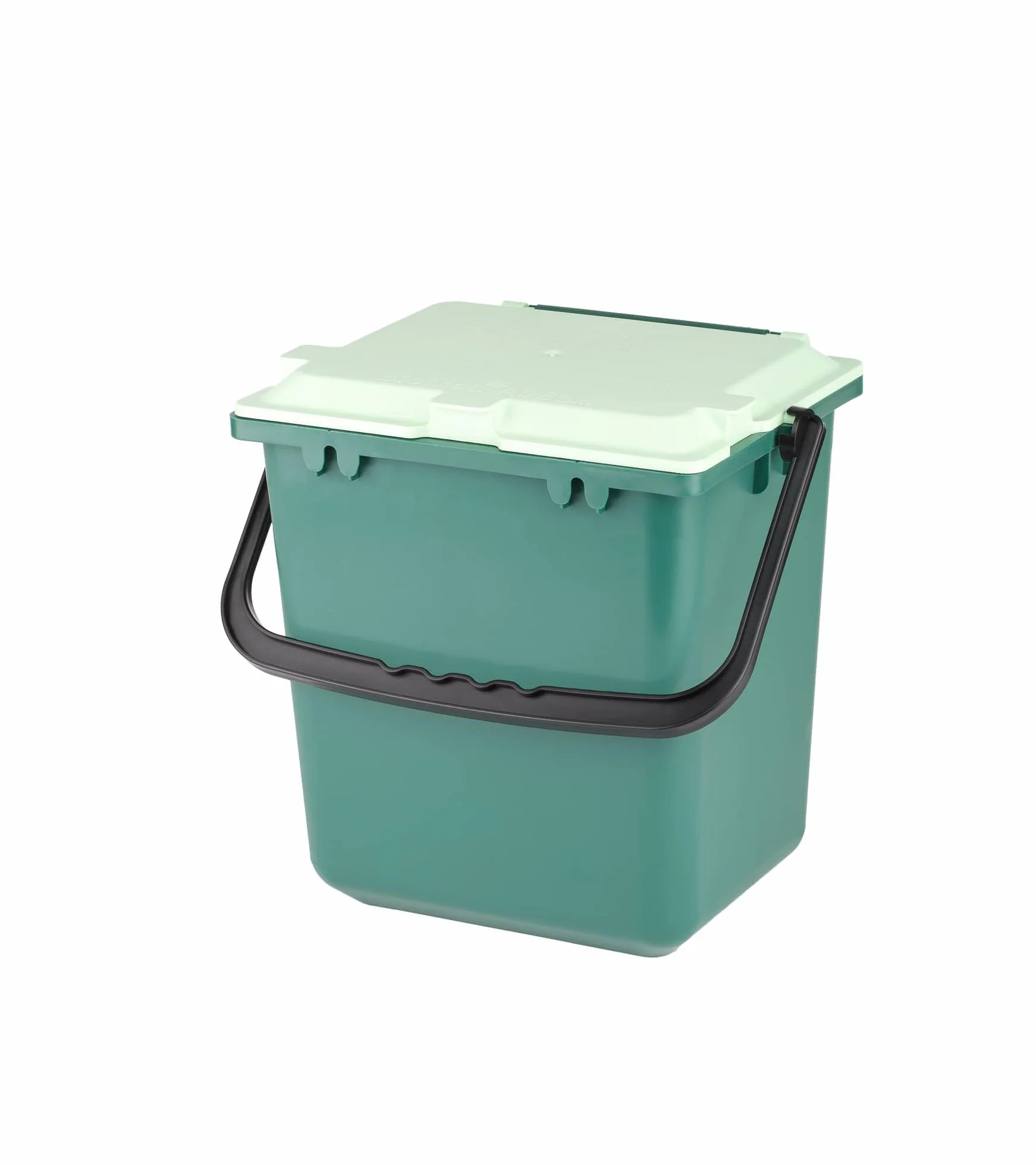 bioMat AirBox® Kosz na Odpady Organiczne do Kuchni, Worki do 10 L, Zamknięty Kompostownik z Perforowaną Pokrywą, Wolnostojący lub Montowalny, Zielony