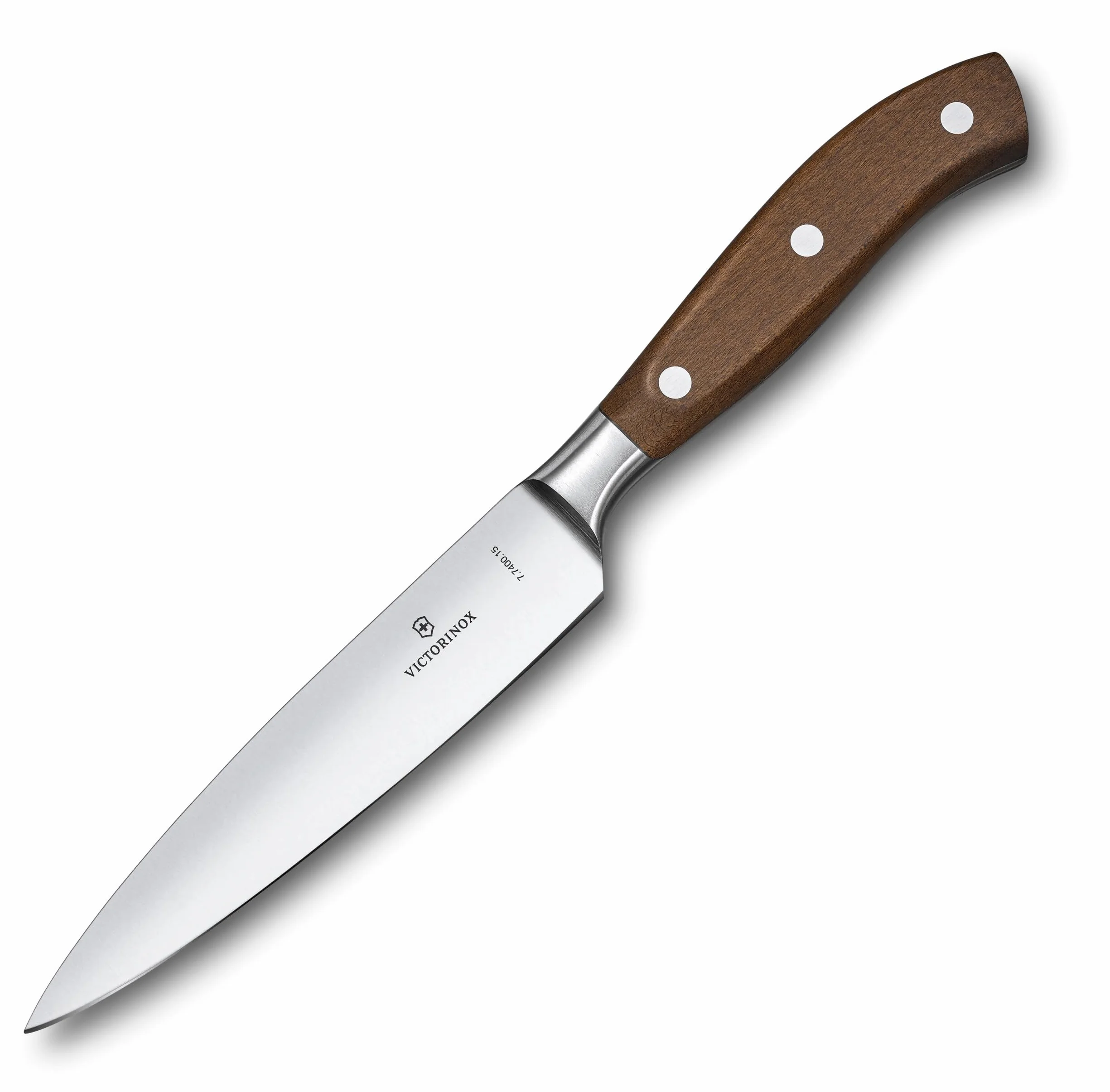 Victorinox Grand Maître Tranchiermesser, extra scharfe Klinge, gerader Schliff, Holzgriff, Braun
