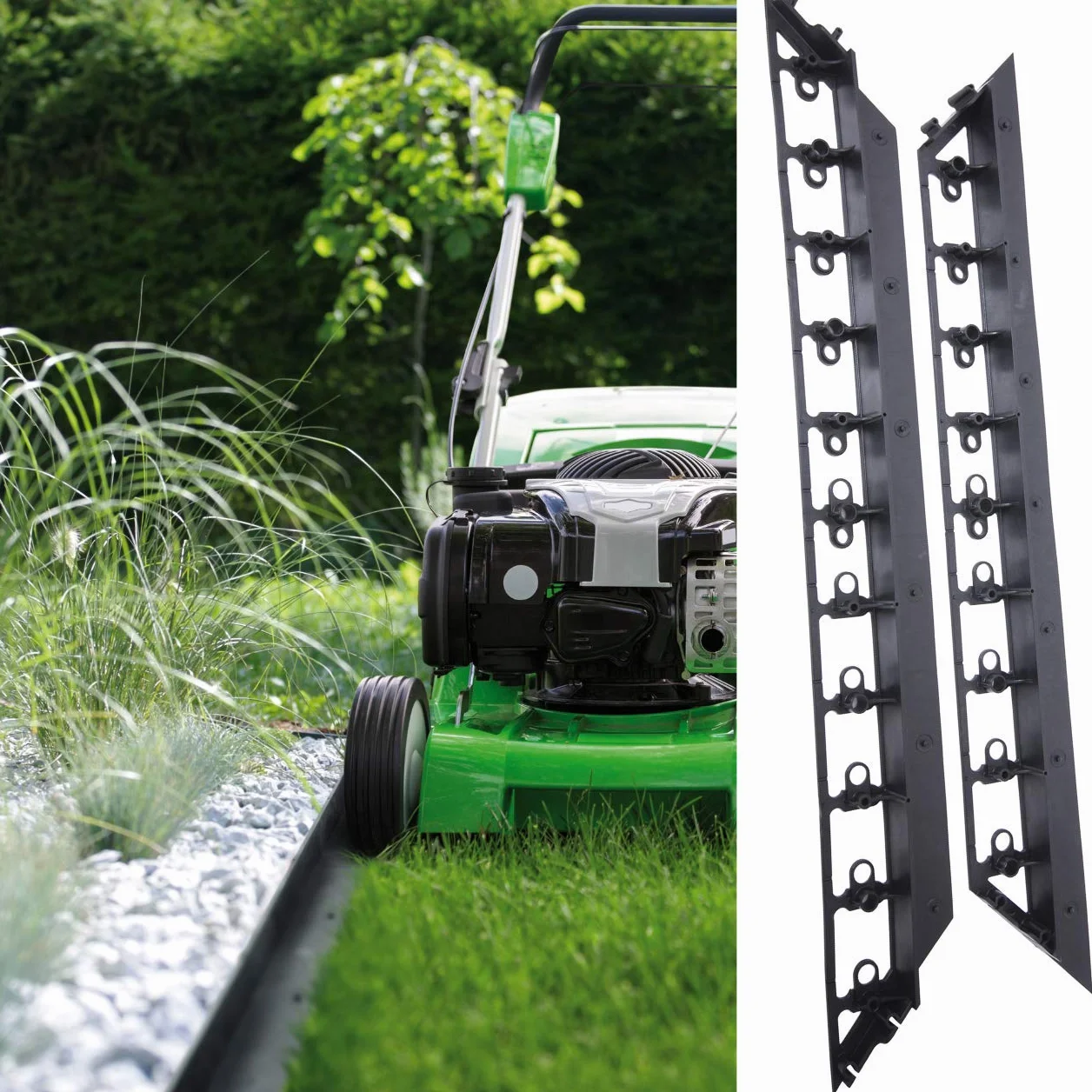 GARDENIX obrzeże do trawnika, rabaty i kostki brukowej - krawędź do koszenia + 3 gwoździe na metr (Rim 90°, 55 mm x 140 mm, 8 metrów)