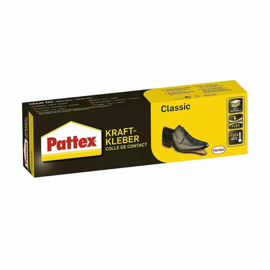 Pattex Kraftkleber Classic – klej do butów – bardzo mocny klej zapewniający najwyższą wytrzymałość – uniwersalny klej do uniwersalnego zastosowania – klej odporny na wysokie temperatury (1 x 100 g)